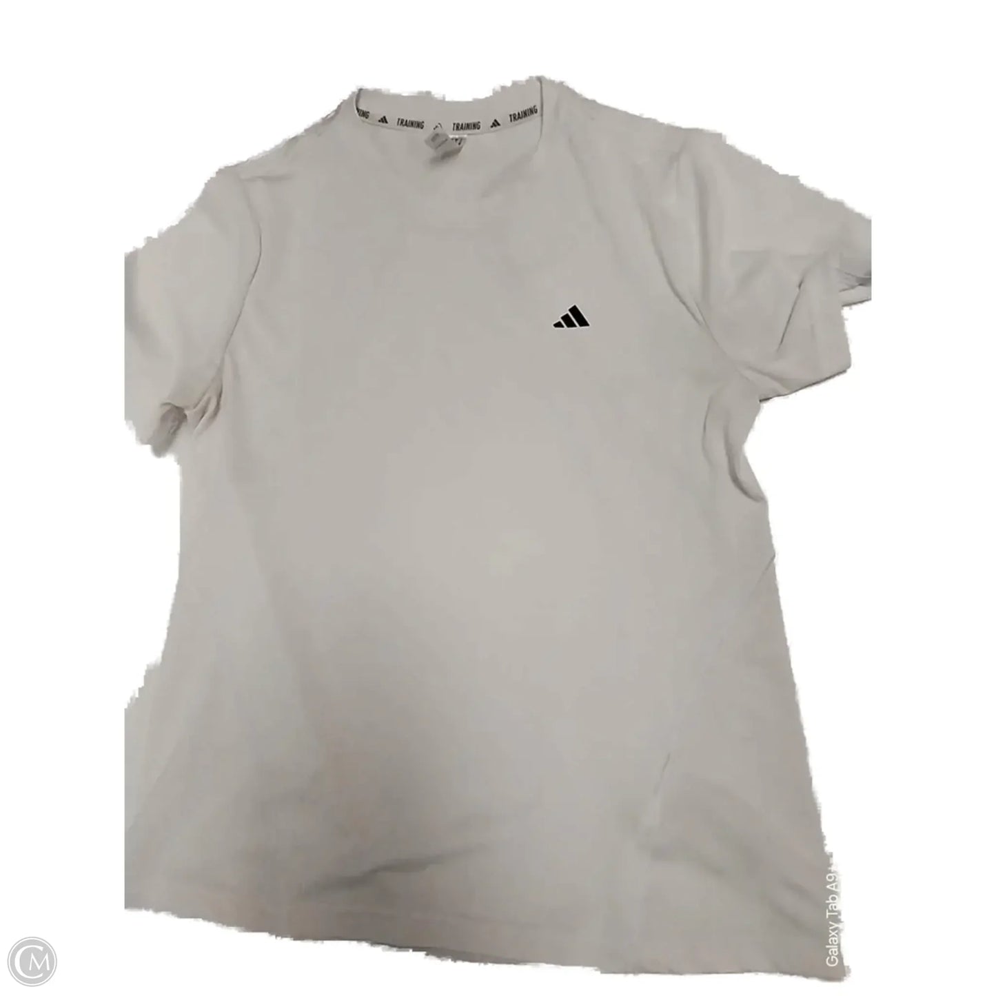 Athletic Top Short Sleeve By Adidas In White, Size: S