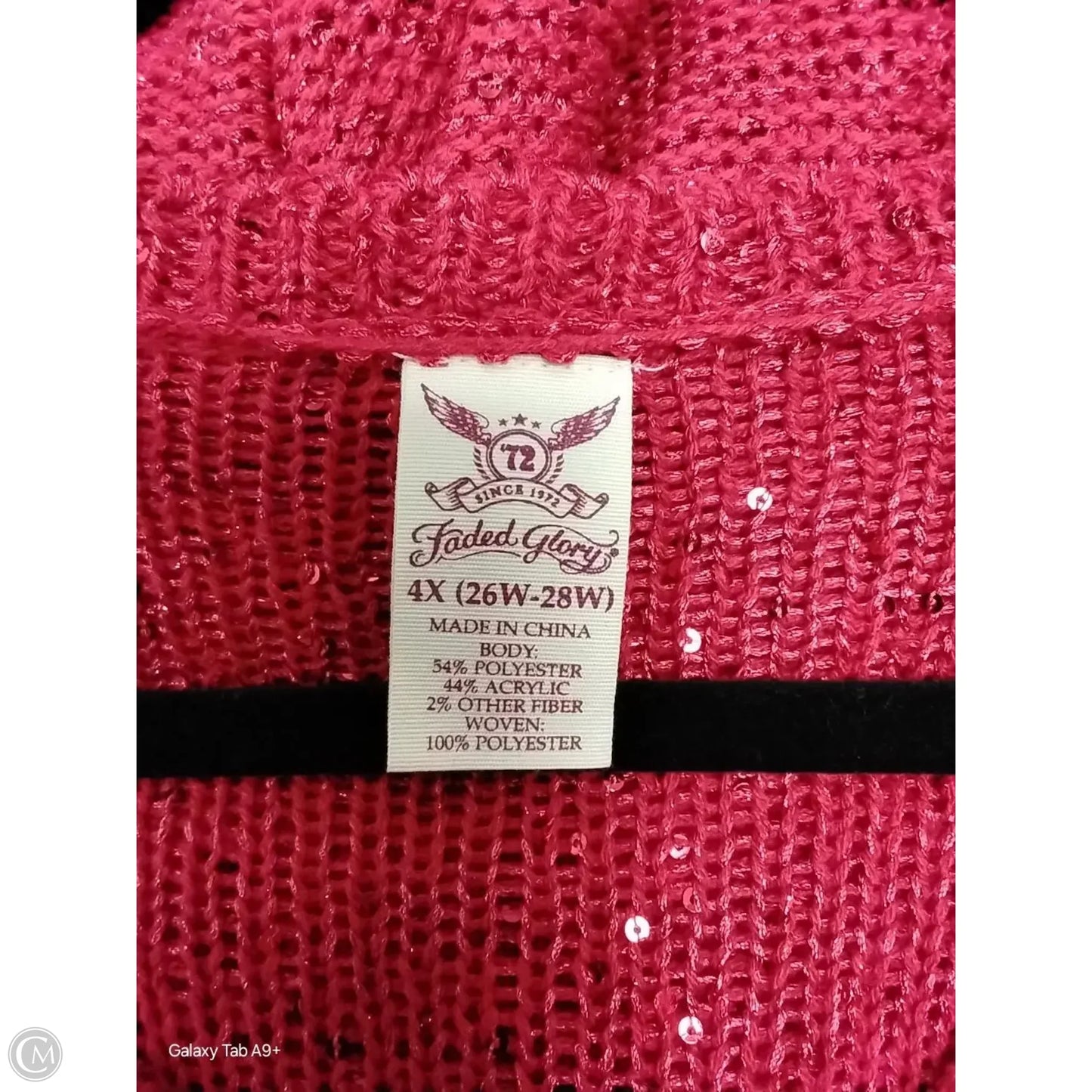 Sweater By Faded Glory In Red, Size: 4x