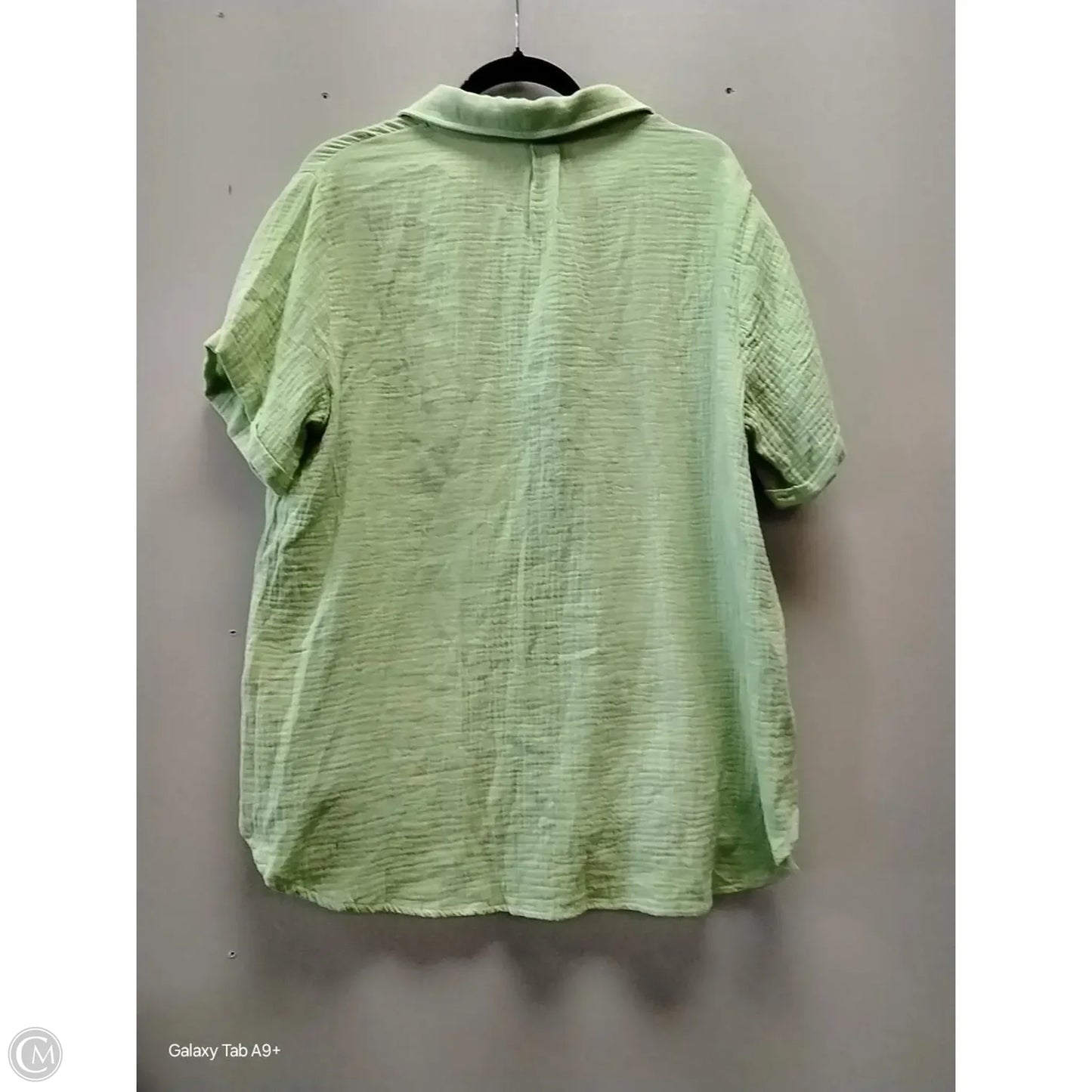 Blouse Short Sleeve By Heyson In Green, Size: 1x