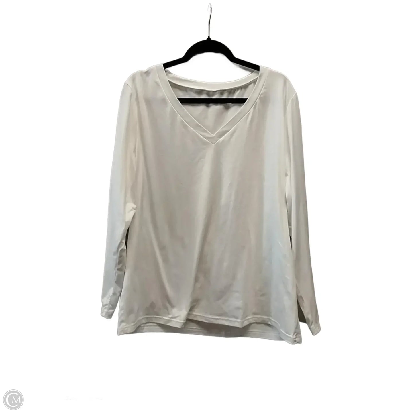 Top Long Sleeve Basic By Shein In White, Size: 4x