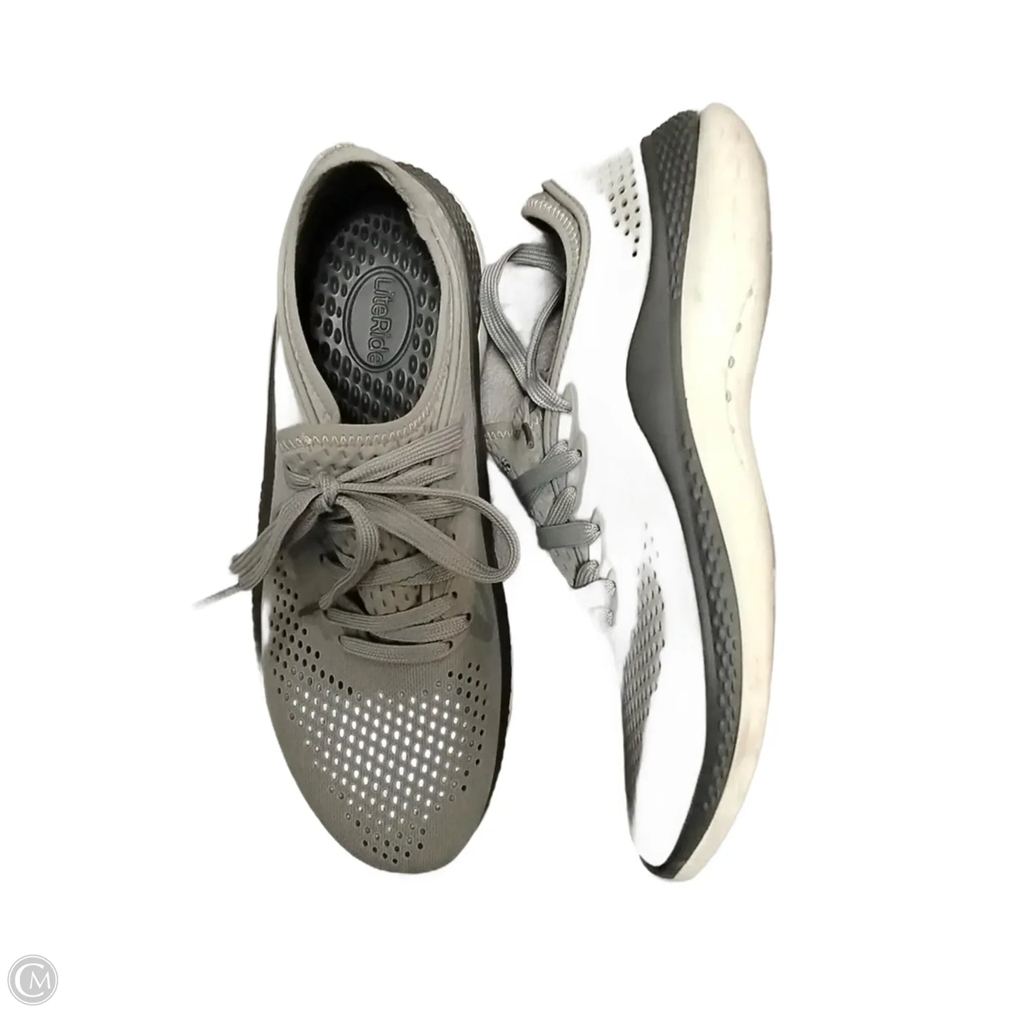 Shoes Sneakers By Crocs In Grey, Size: 8