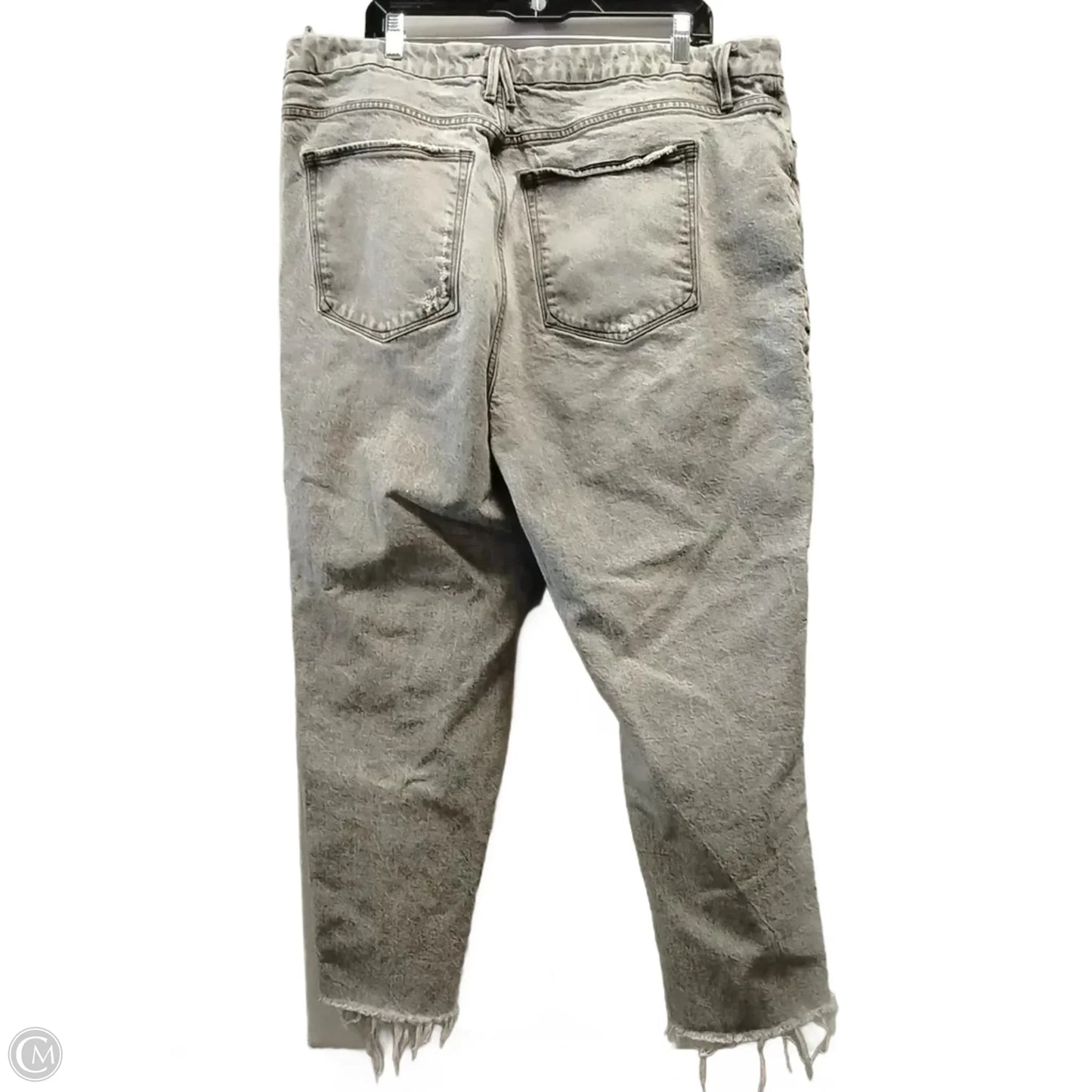 Jeans Cropped By Good American In Grey, Size: 18