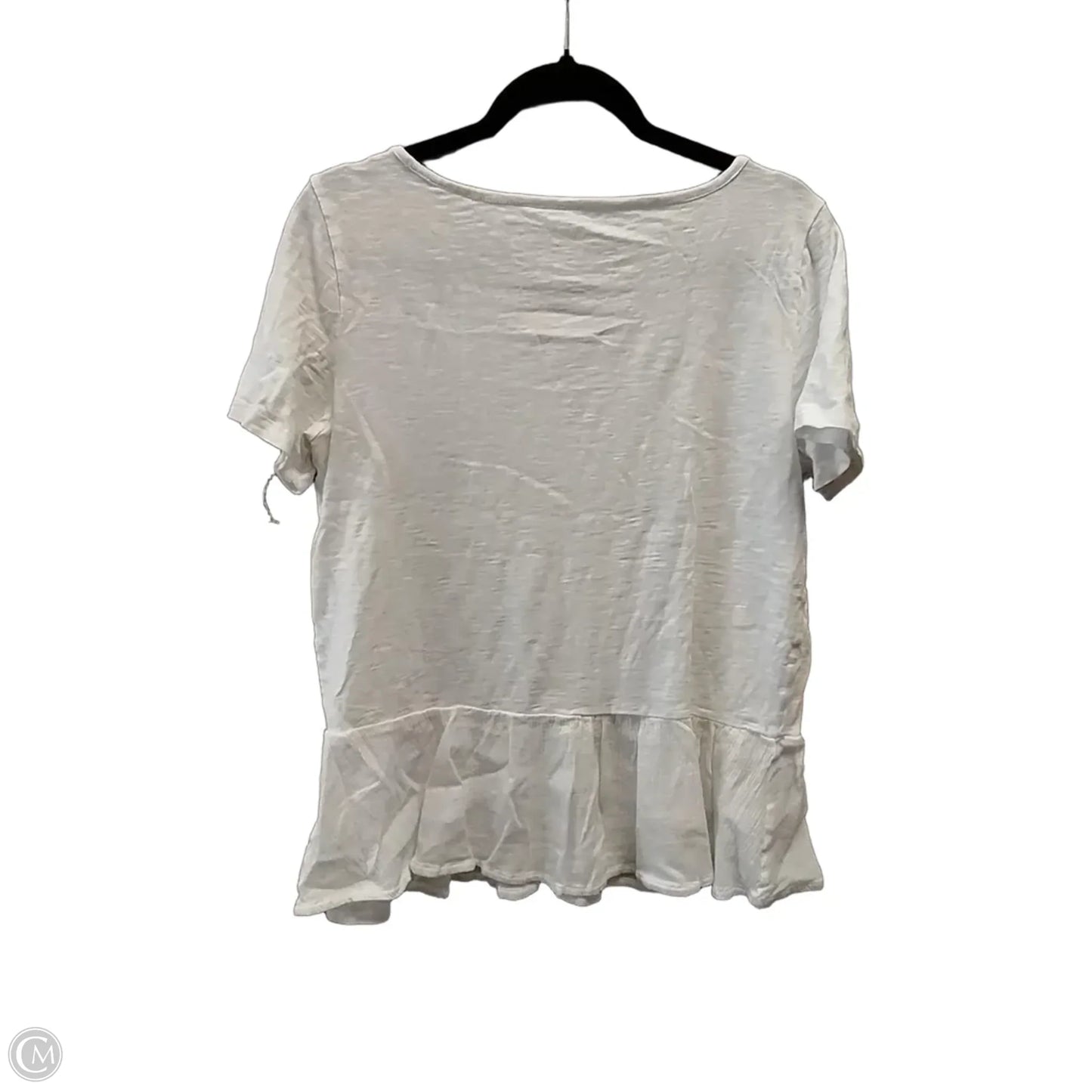 Top Short Sleeve Basic By Talbots In White, Size: L