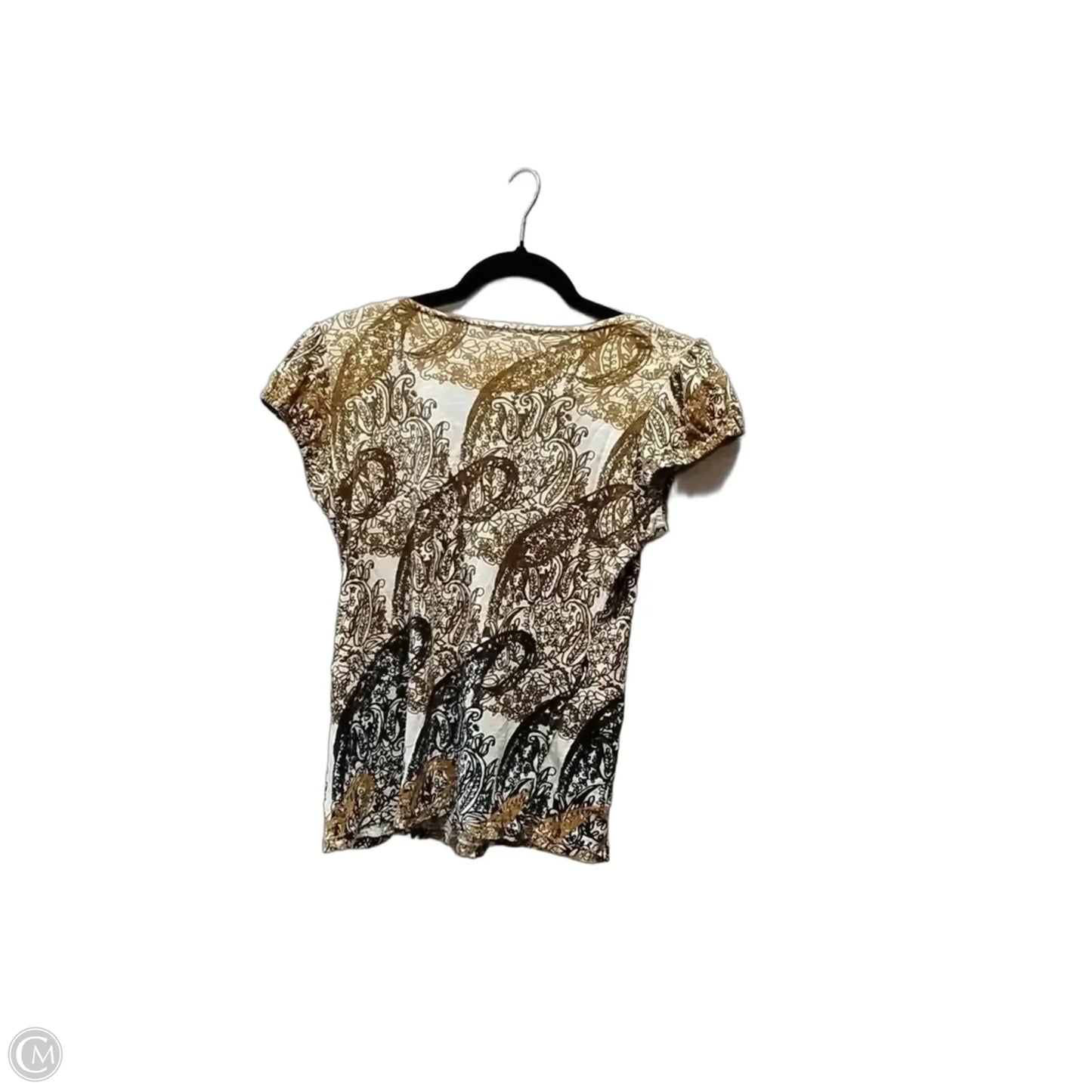 Top Short Sleeve By Calvin Klein In Brown, Size: L