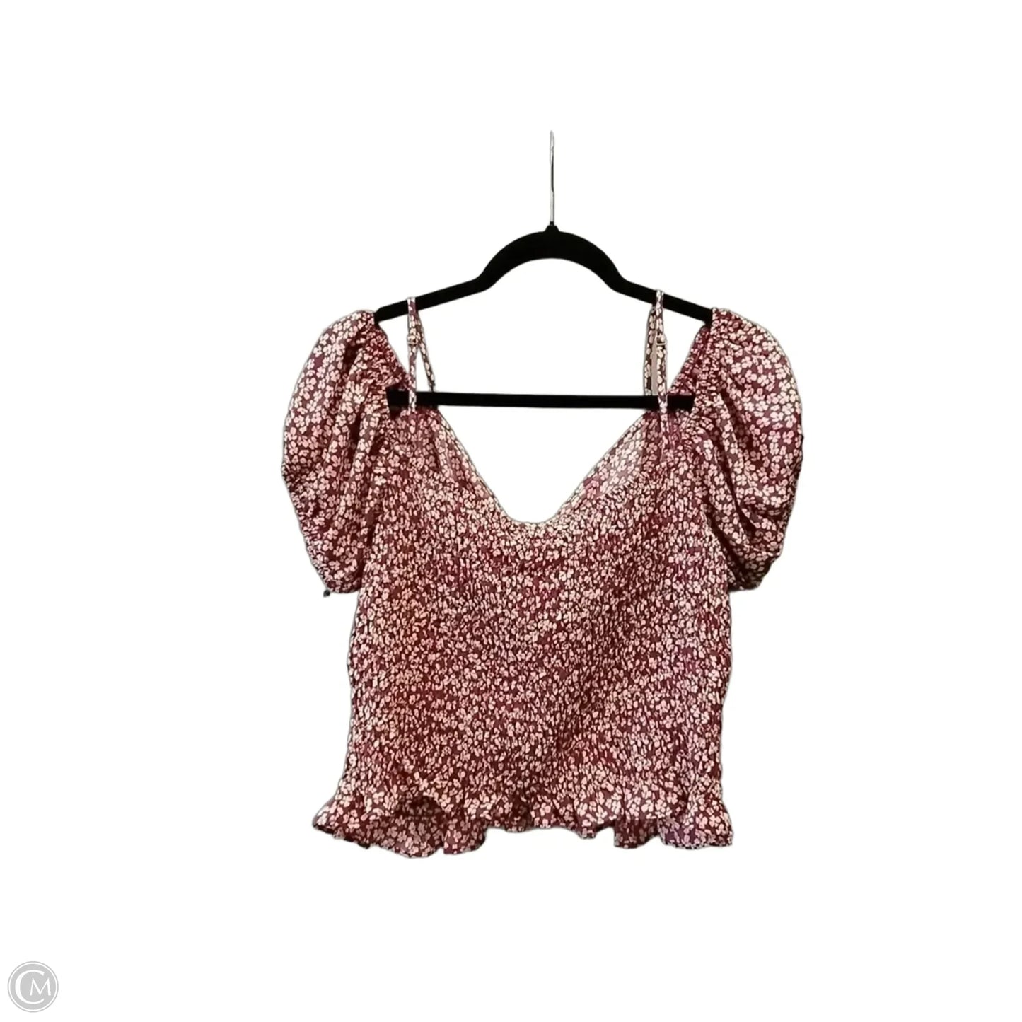 Blouse Short Sleeve By Sienna Sky In Floral Print, Size: Xl