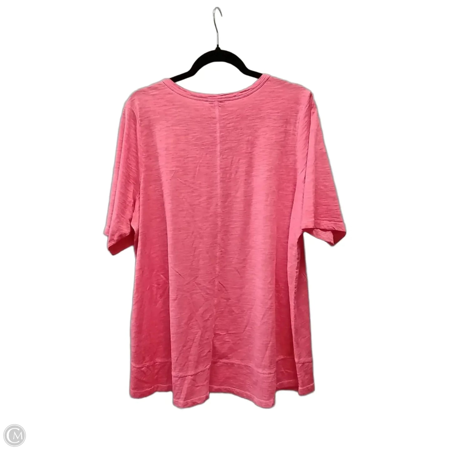 Top Short Sleeve By Logo In Pink, Size: 1x