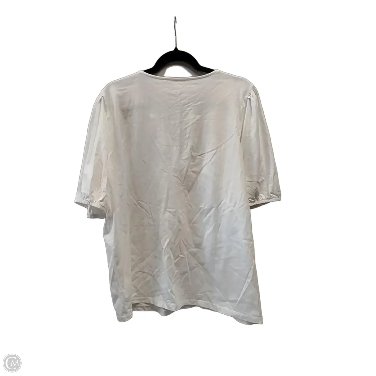 Top Long Sleeve By Talbots In White, Size: 2x