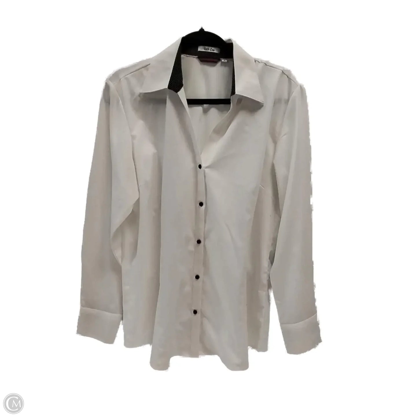 Top Long Sleeve By Clothes Mentor In White, Size: L