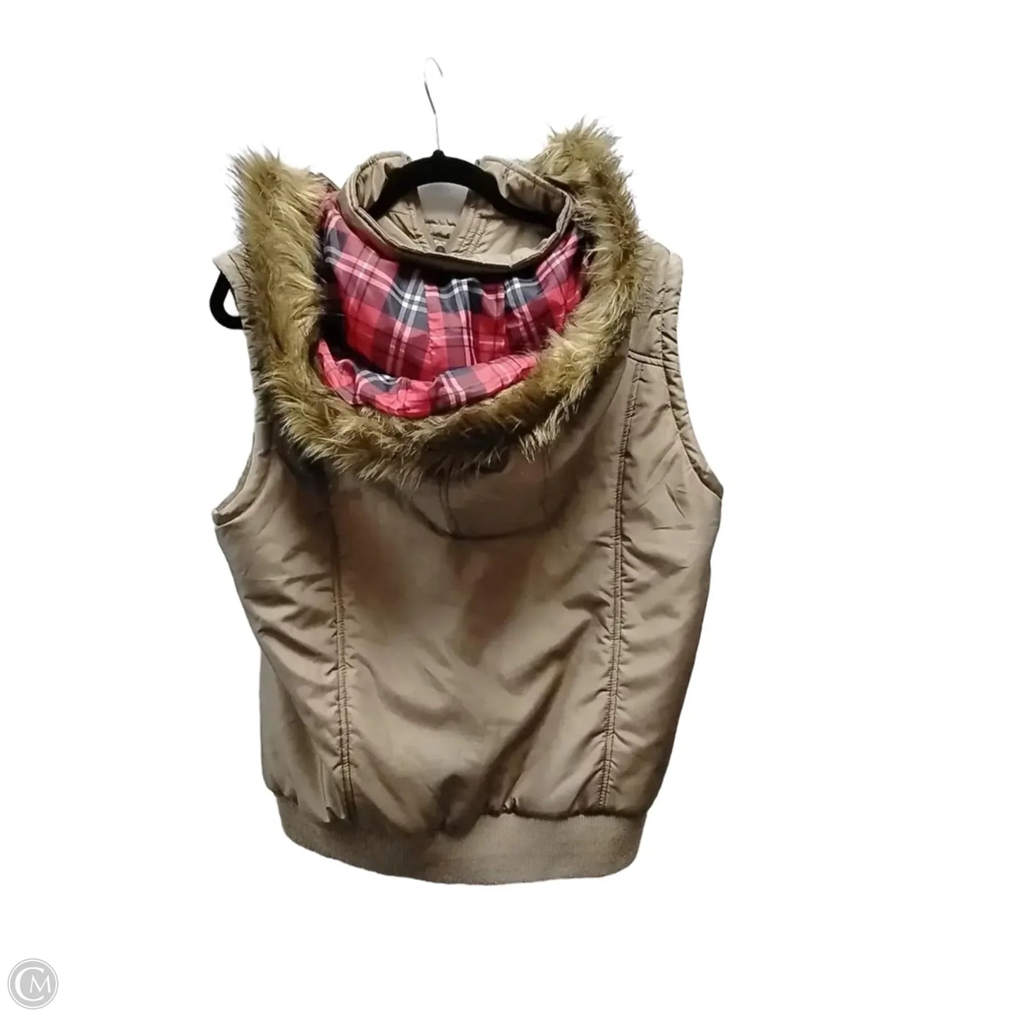 Vest Puffer & Quilted By Lisa International In Brown, Size: Xl