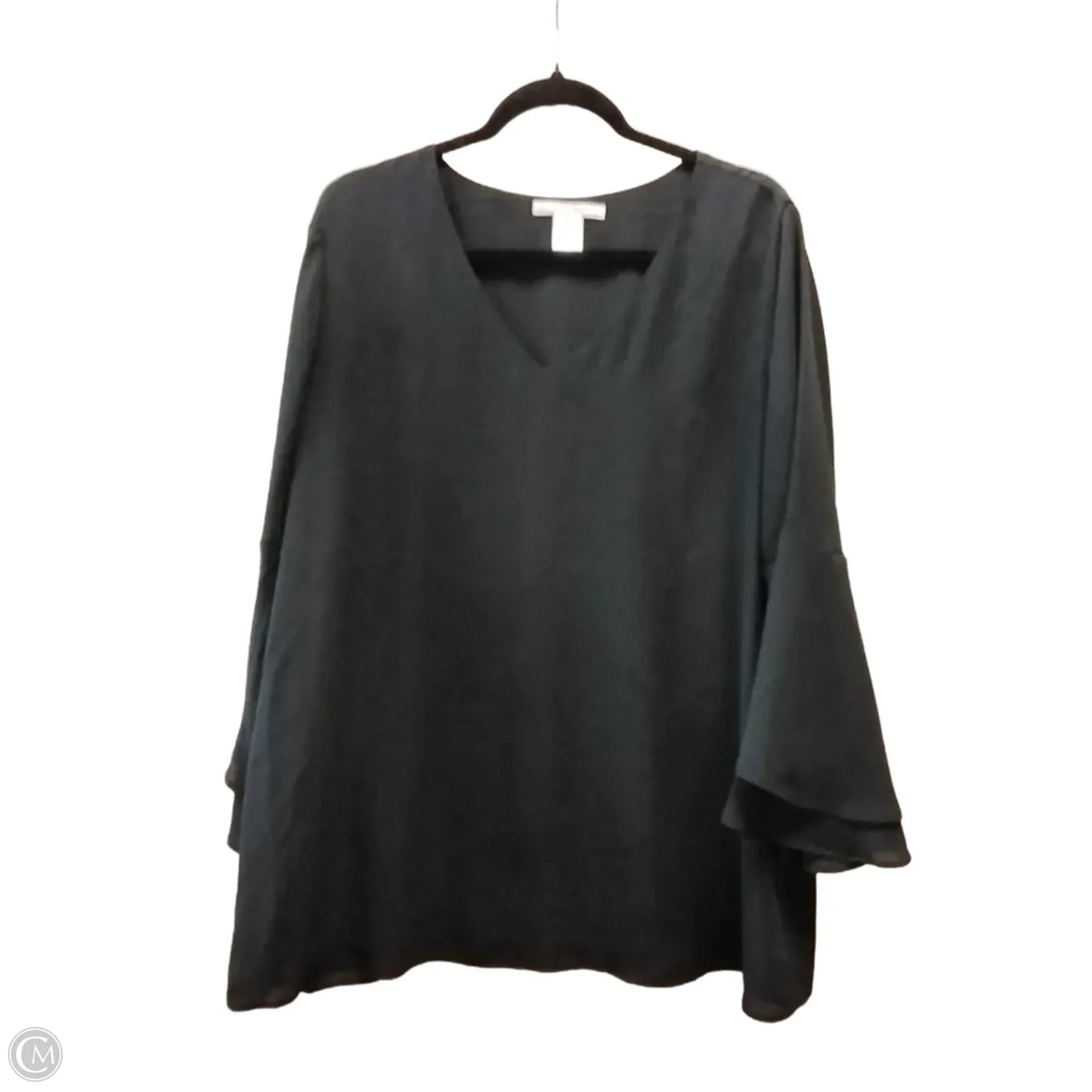 Blouse Long Sleeve By Clothes Mentor In Black, Size: 1x