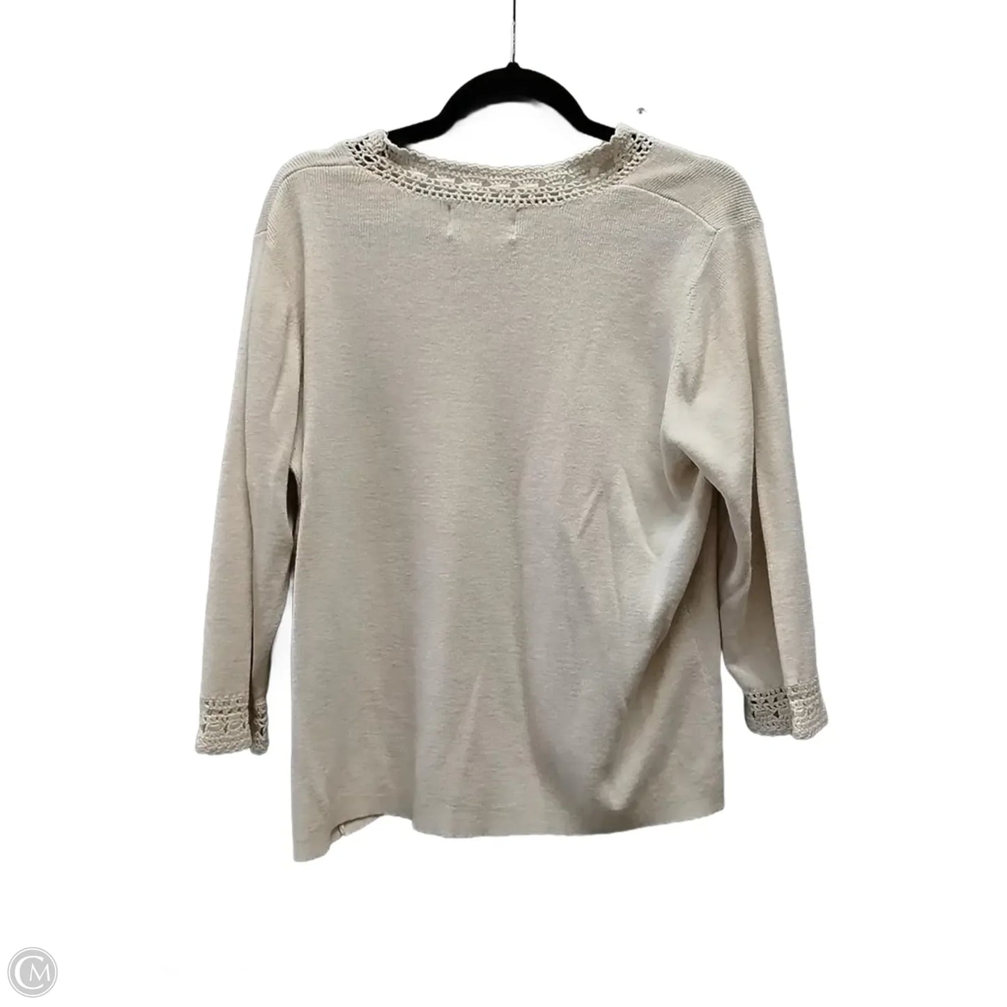 Top Long Sleeve By Sag Harbor In Cream, Size: 1x