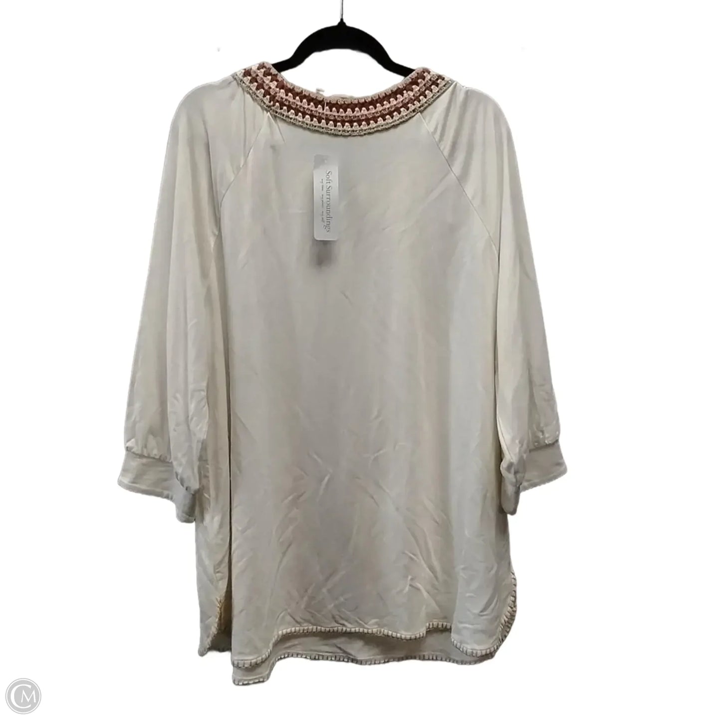 Top Long Sleeve By Soft Surroundings In Cream, Size: 2x