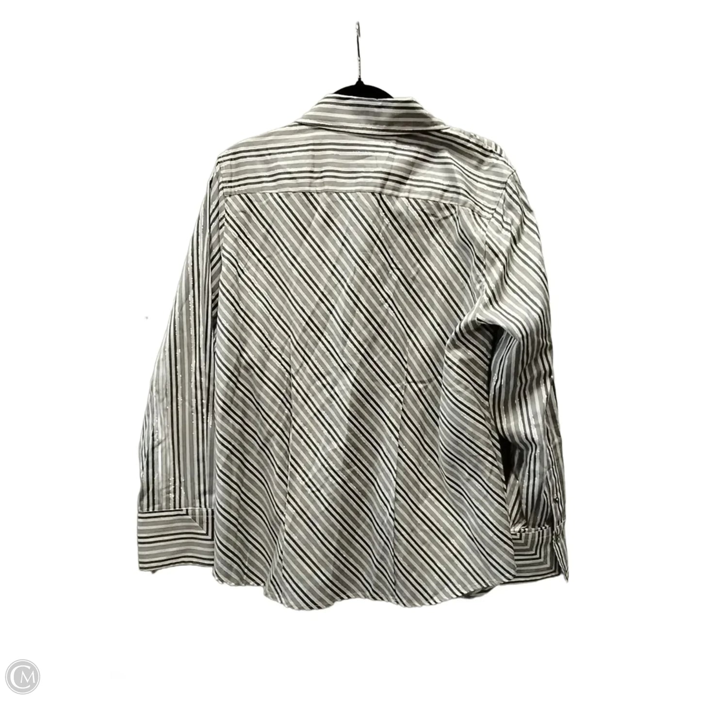 Top Long Sleeve By Jones New York In Striped Pattern, Size: 1x