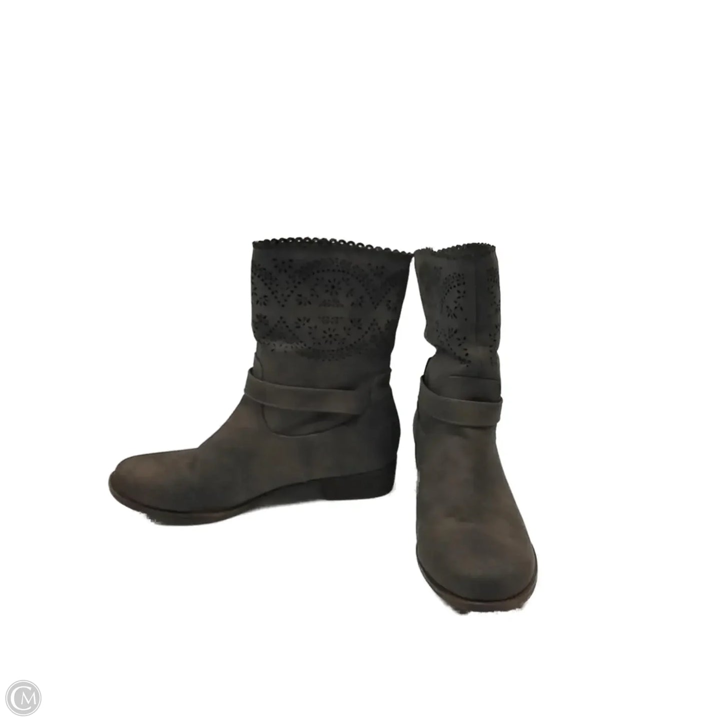 Boots Ankle Heels By Justfab In Grey, Size: 8