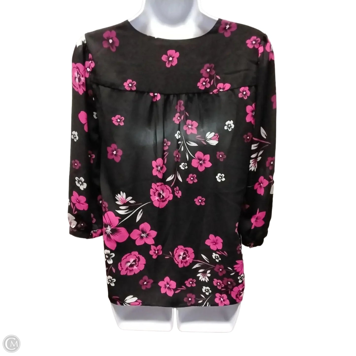 Blouse Short Sleeve By Elle In Floral Print, Size: S