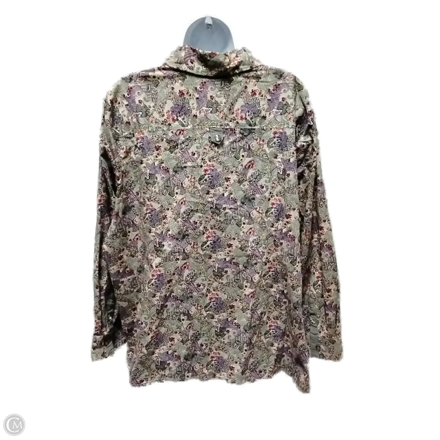 Blouse Long Sleeve By Cj Banks In Floral Print, Size: 3x