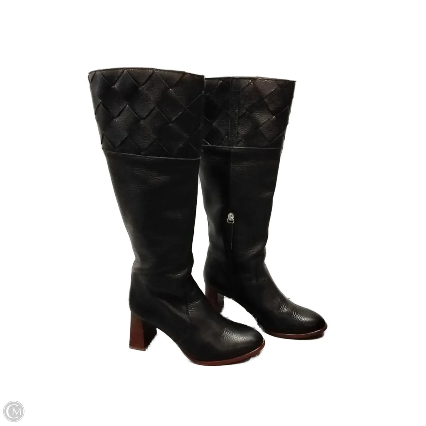 Boots Knee Heels By Clothes Mentor In Black, Size: 6.5