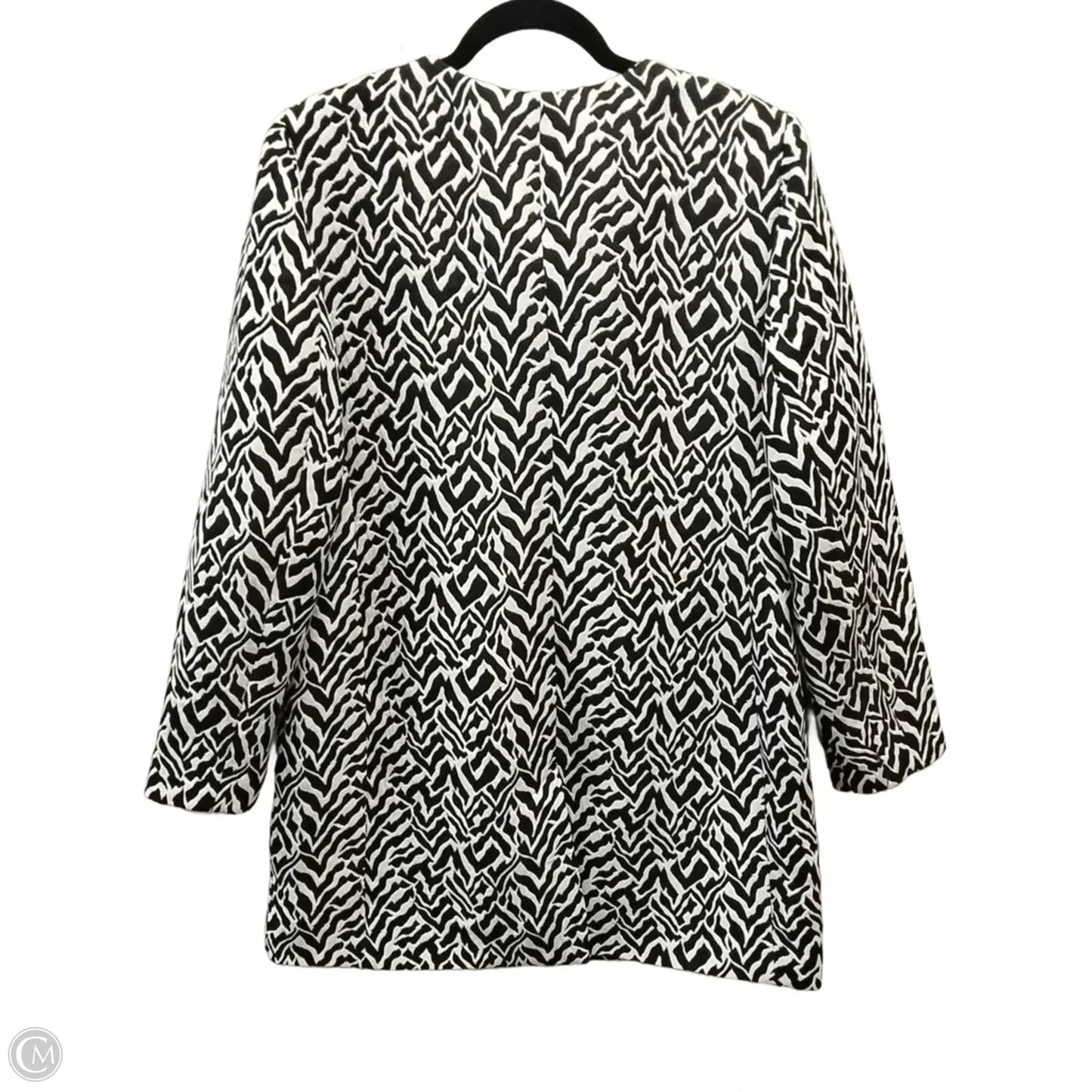 Jacket Puffer & Quilted By Chicos In Black & White, Size: 2