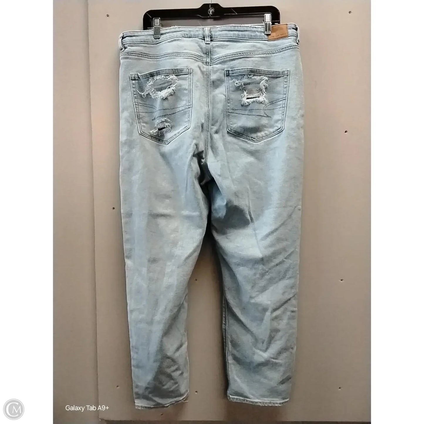 Jeans Boyfriend By American Eagle In Blue Denim, Size: 18