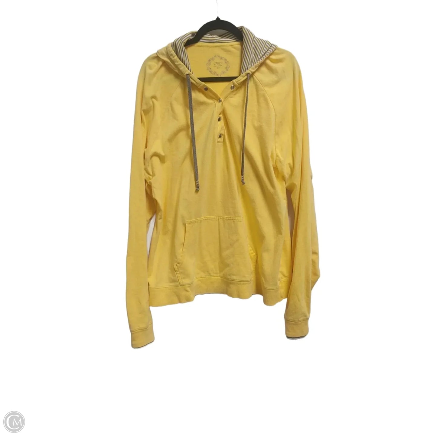 Sweatshirt Hoodie By Cato In Yellow, Size: Xl