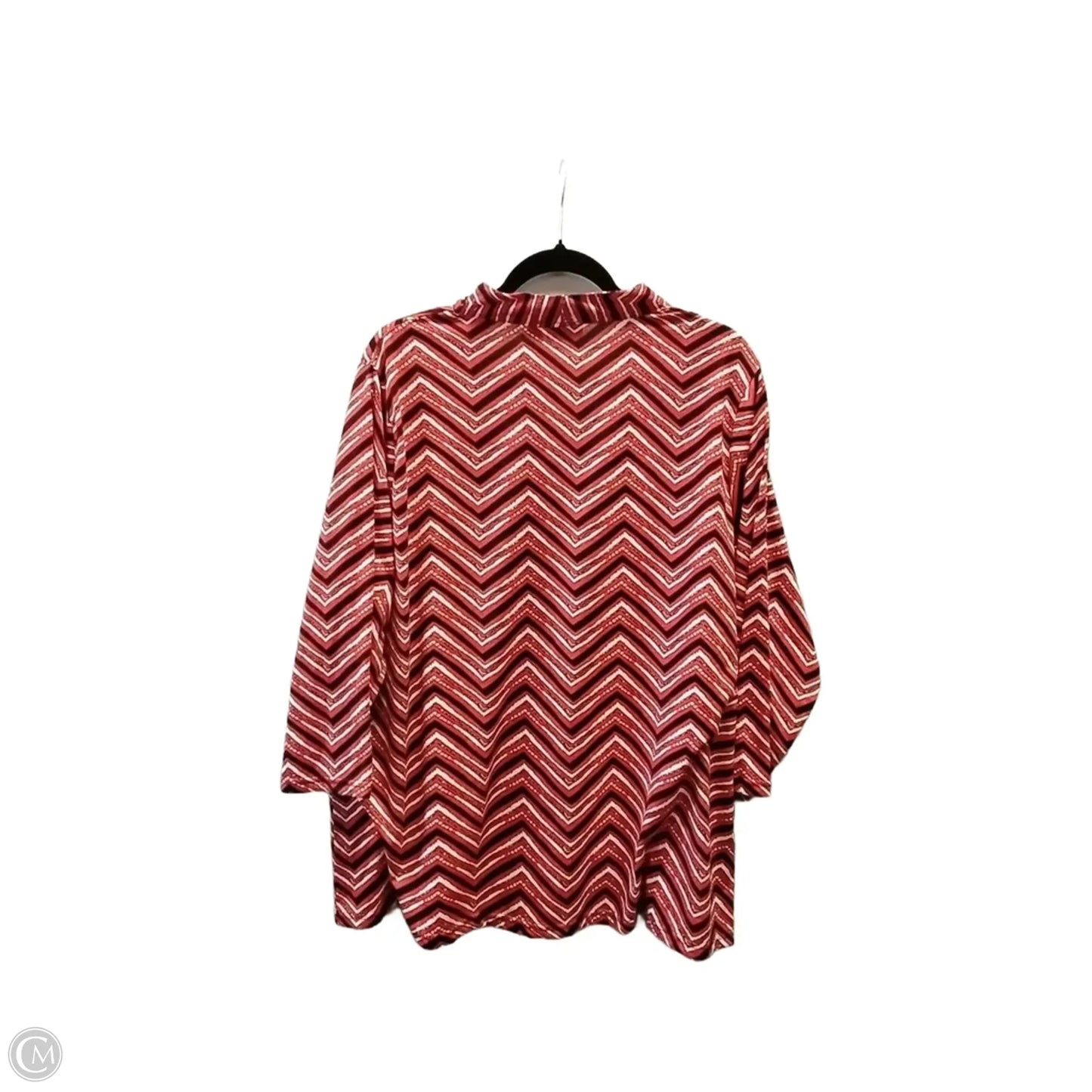 Blouse Long Sleeve By Kim Rogers In Geometric Pattern, Size: 3x
