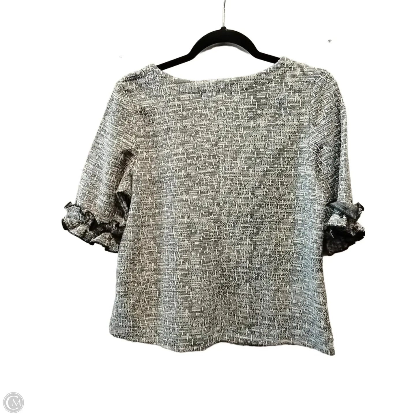 Blouse Short Sleeve By Banana Republic In Black & White, Size: S