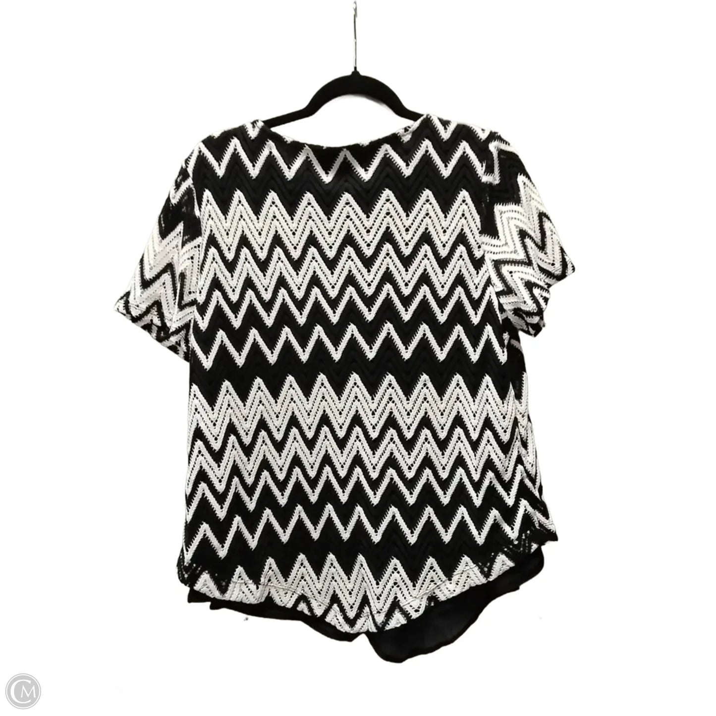 Blouse Short Sleeve By Alfred Dunner In Geometric Pattern, Size: M