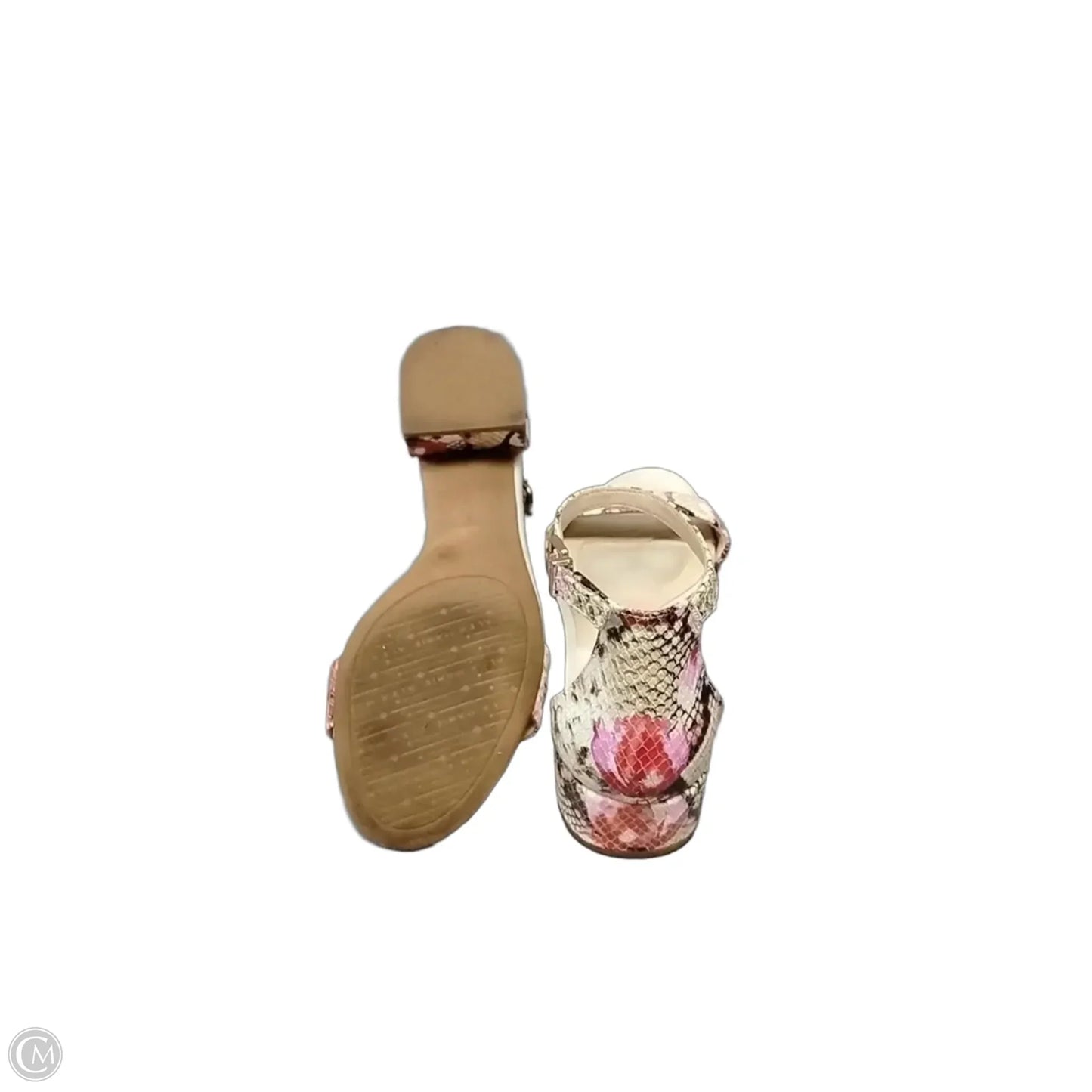 Sandals Heels Block By Alex Marie In Floral Print, Size: 7.5