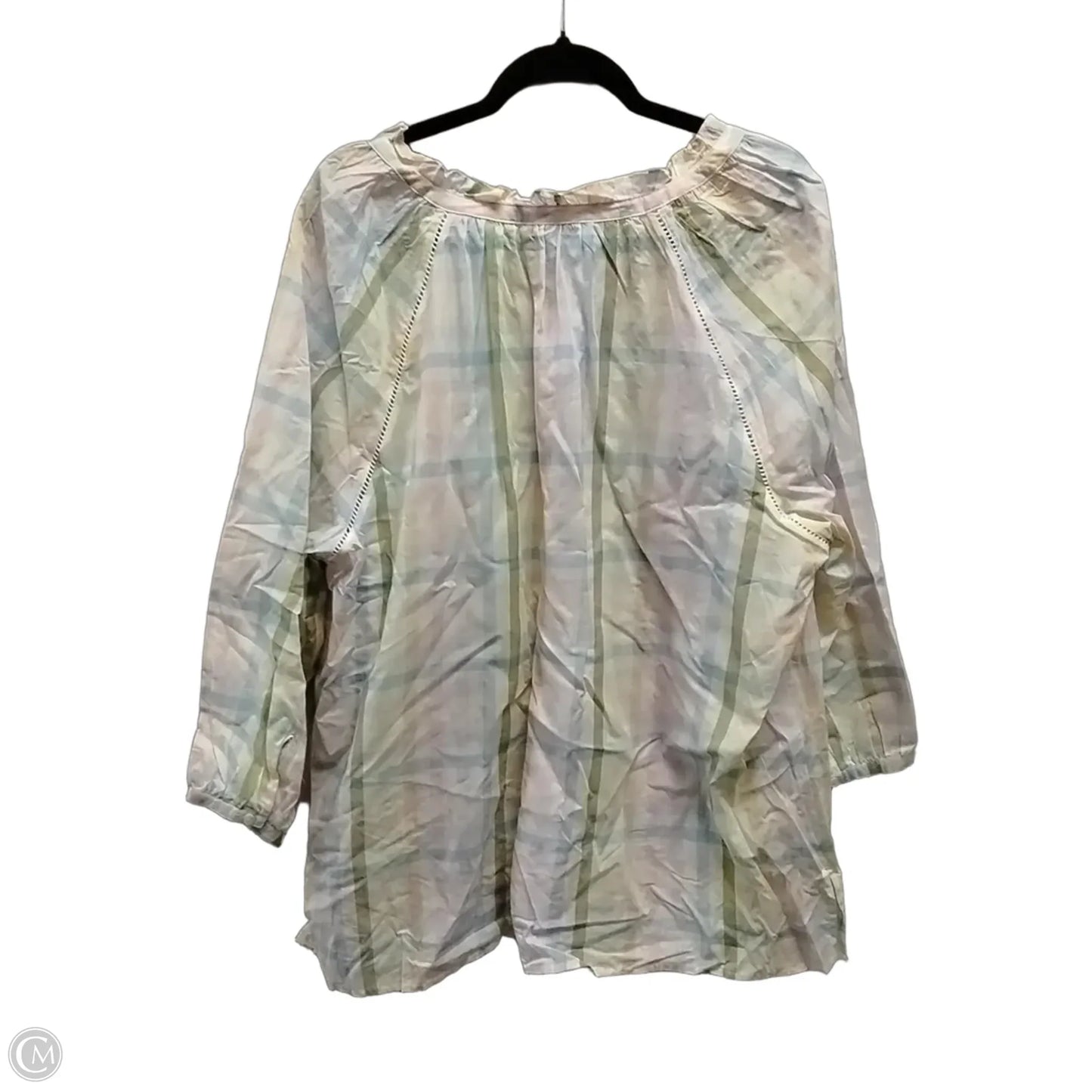 Blouse Long Sleeve By Talbots In Plaid Pattern, Size: 2x