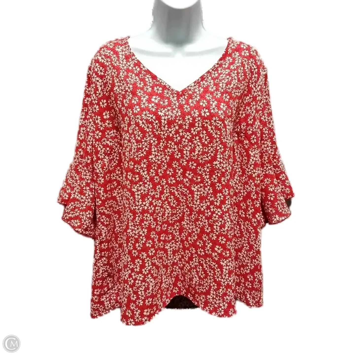 Blouse 3/4 Sleeve By Shein In Floral Print, Size: 2x