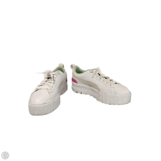 Shoes Sneakers By Puma In Green & White, Size: 10