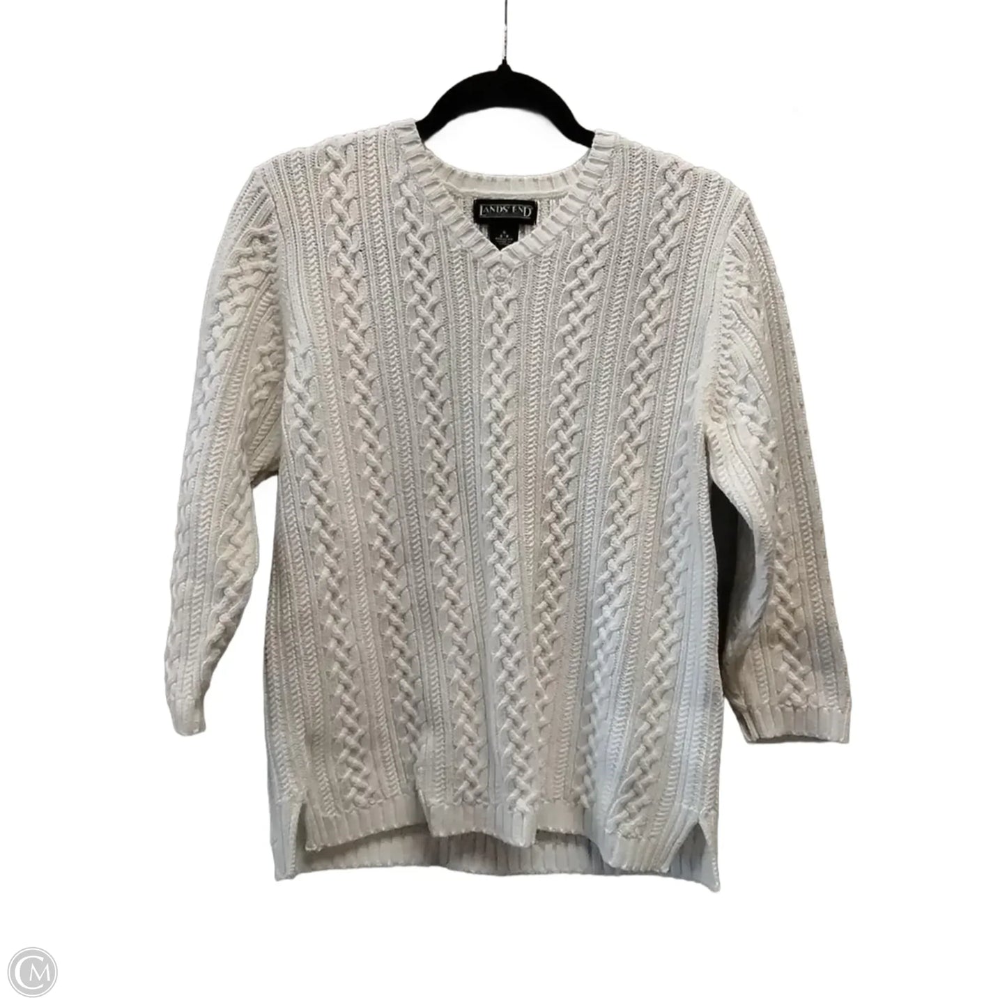 Sweater By Lands End In White, Size: S