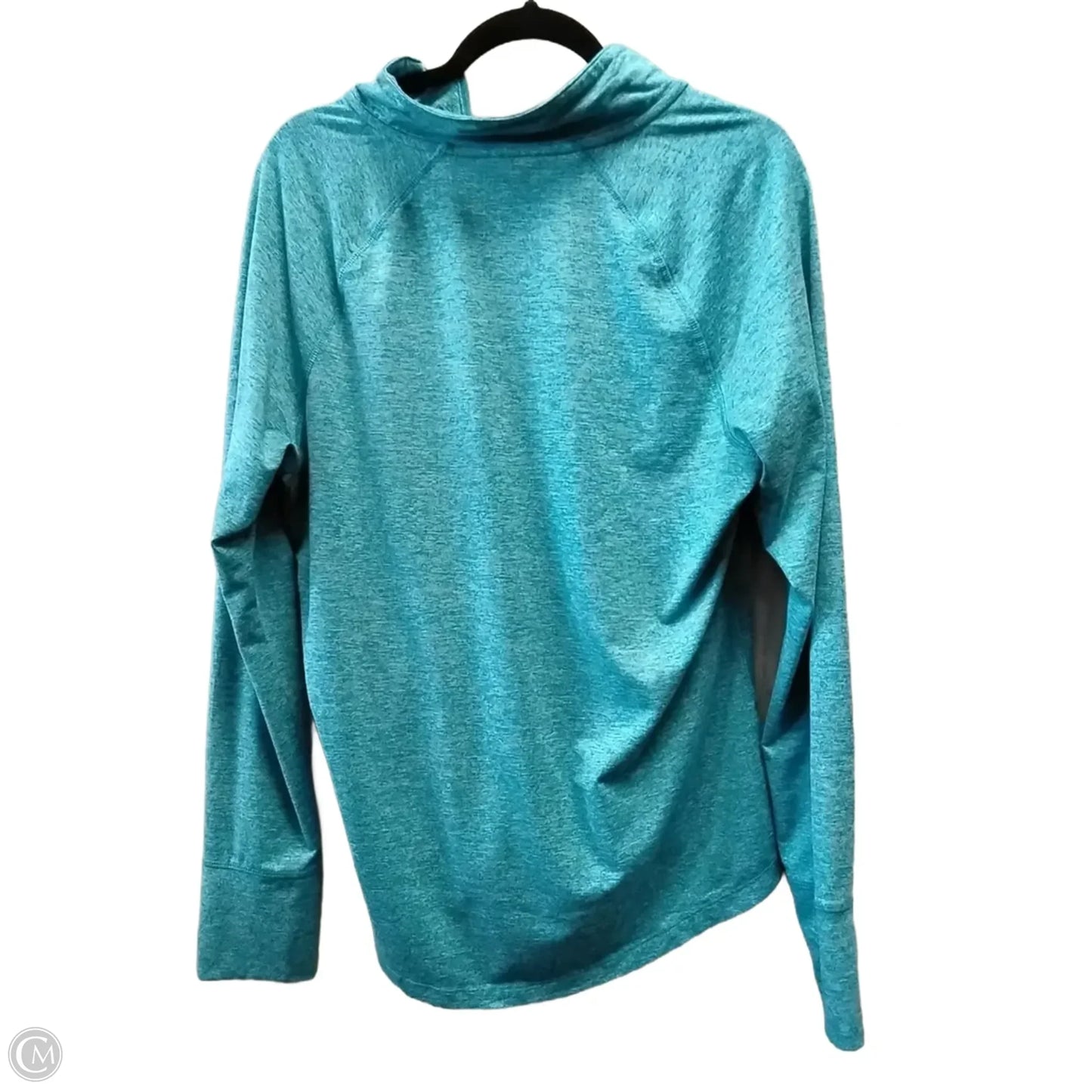 Athletic Top Long Sleeve Collar By Clothes Mentor In Blue & White, Size: L