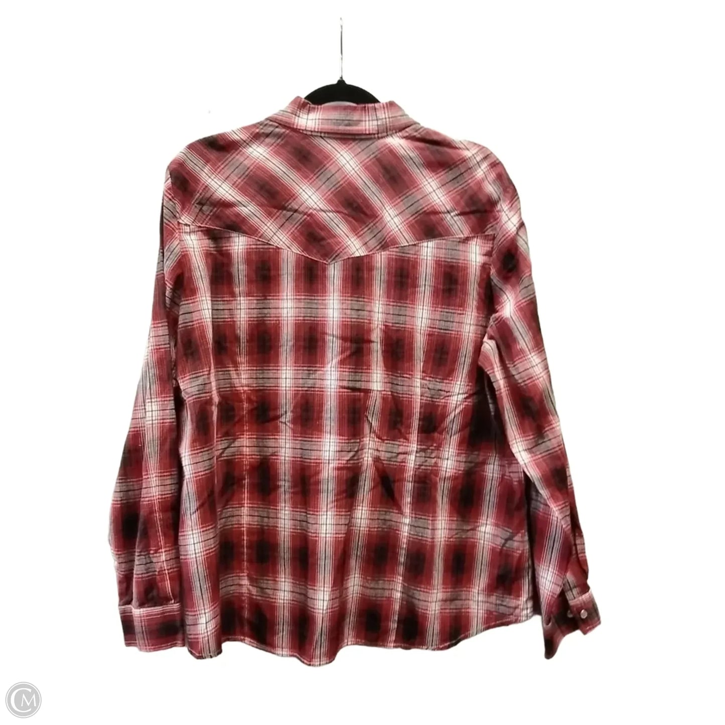 Top Long Sleeve By Roper In Checkered Pattern, Size: 1x