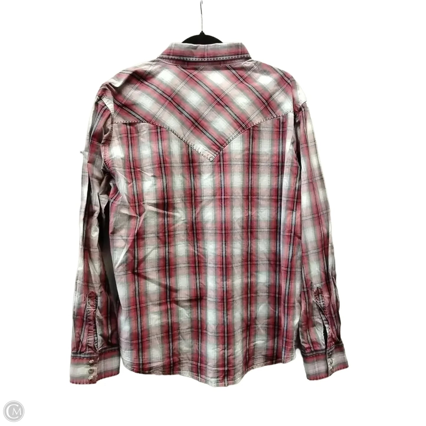 Top Long Sleeve By Wrangler In Checkered Pattern, Size: Xl