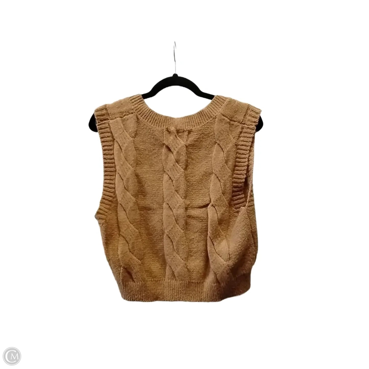 Vest Sweater By Pink Rose In Brown, Size: S