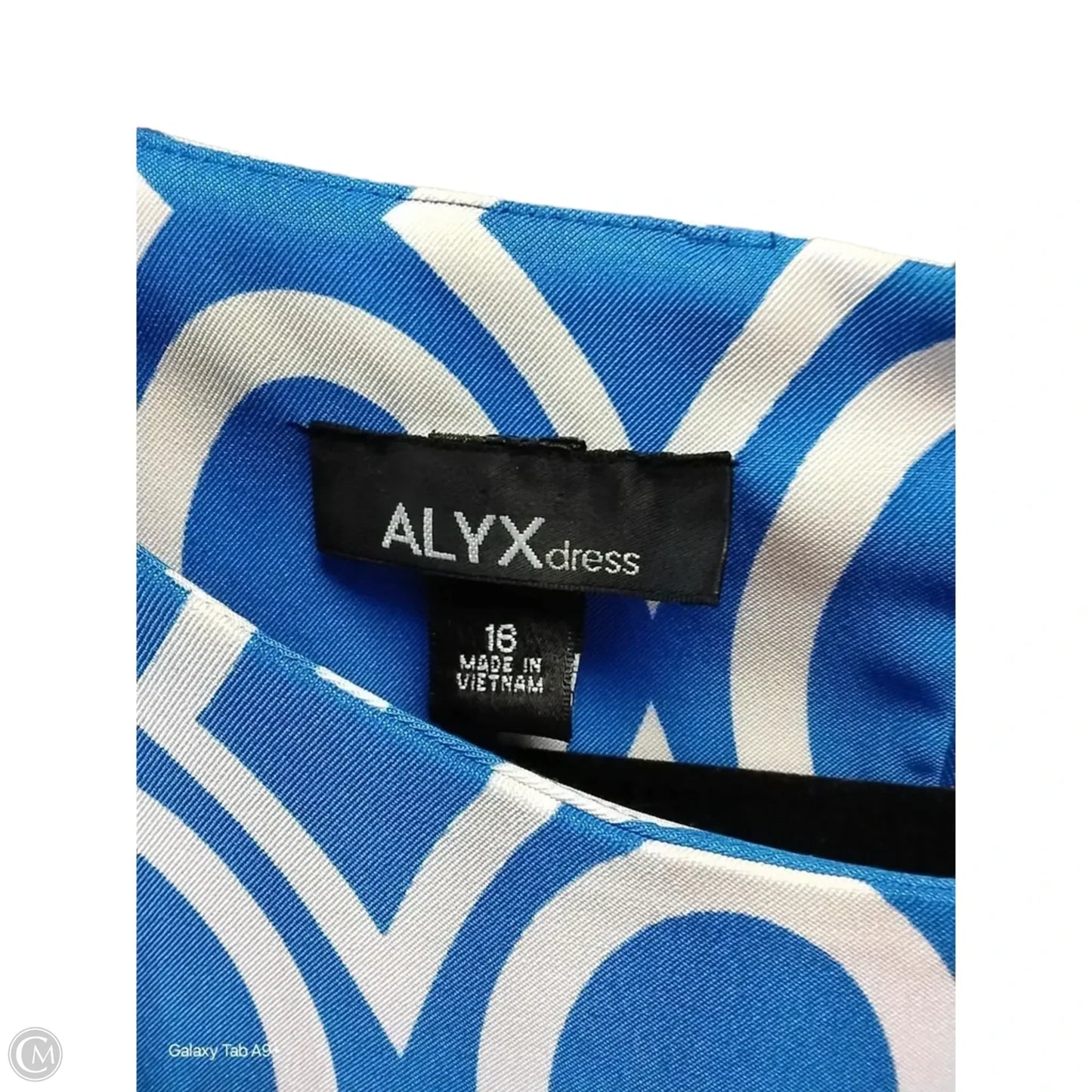 Dress Casual Midi By Alyx In Blue & White, Size: 18