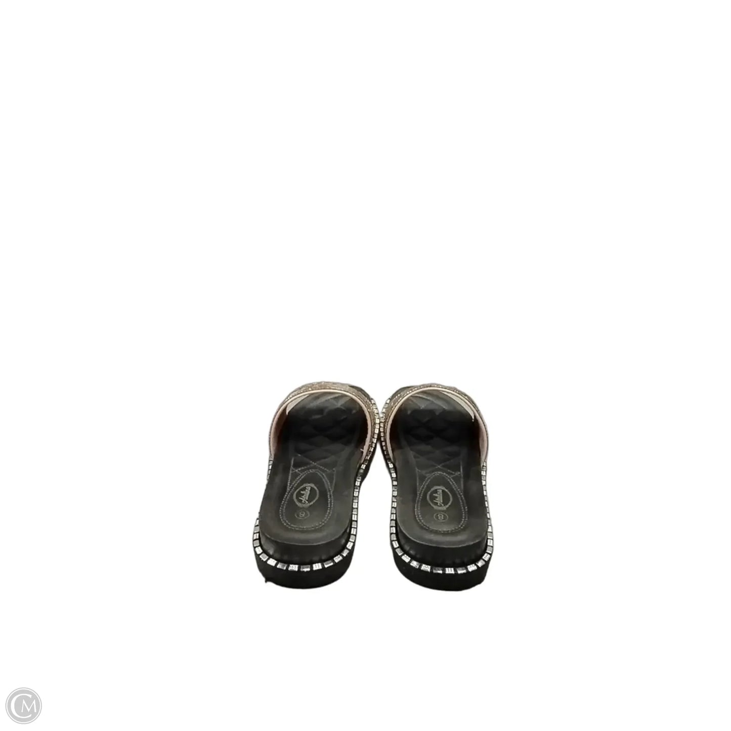 Sandals Flip Flops By Cme In Black & Gold, Size: 8