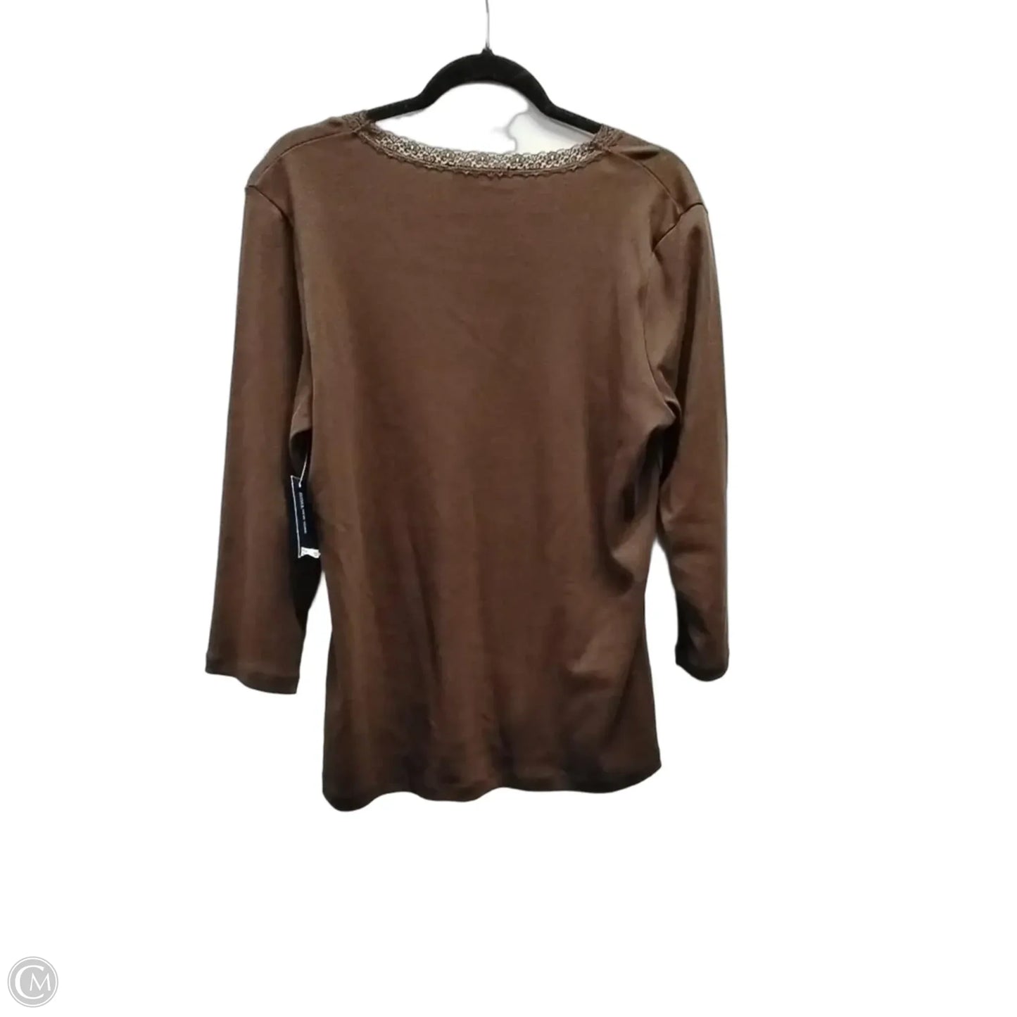 Top Long Sleeve By Jones New York In Brown, Size: Xl