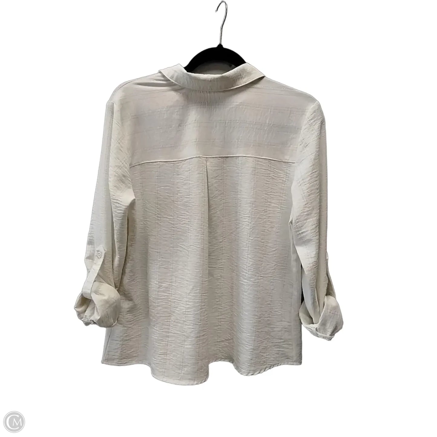 Blouse Long Sleeve By Como Blu In Cream, Size: M