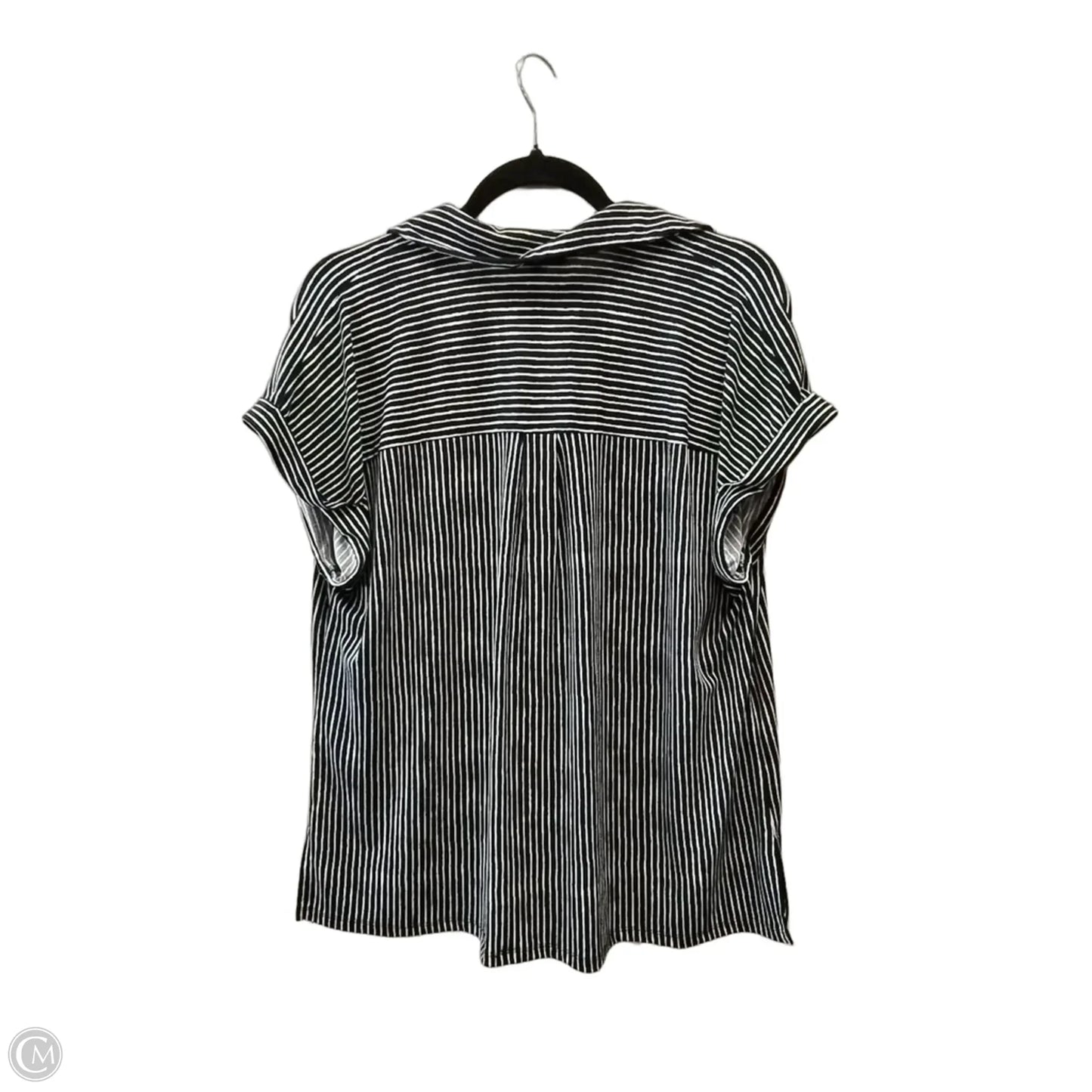 Top Short Sleeve By Adrianna Papell In Striped Pattern, Size: L
