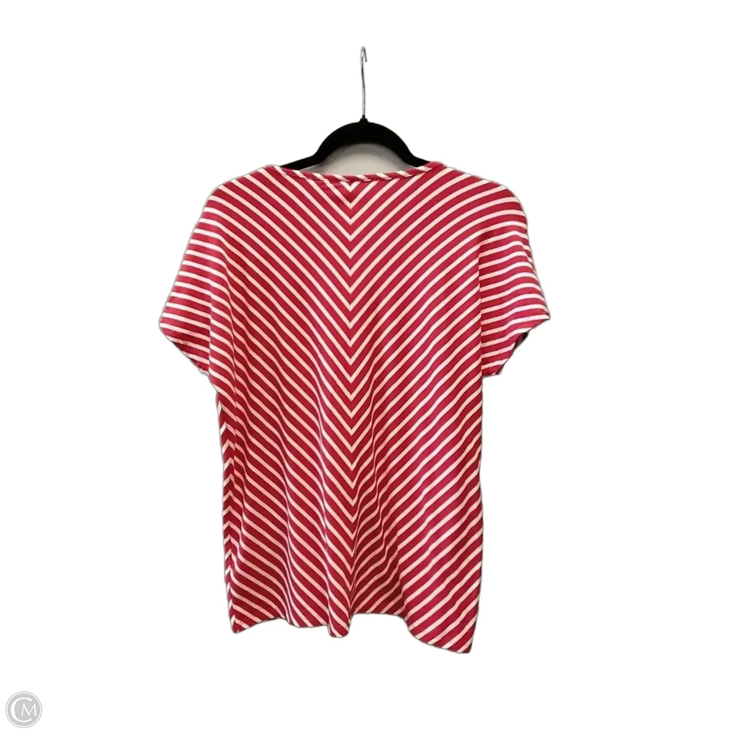 Top Short Sleeve By Cato In Striped Pattern, Size: L