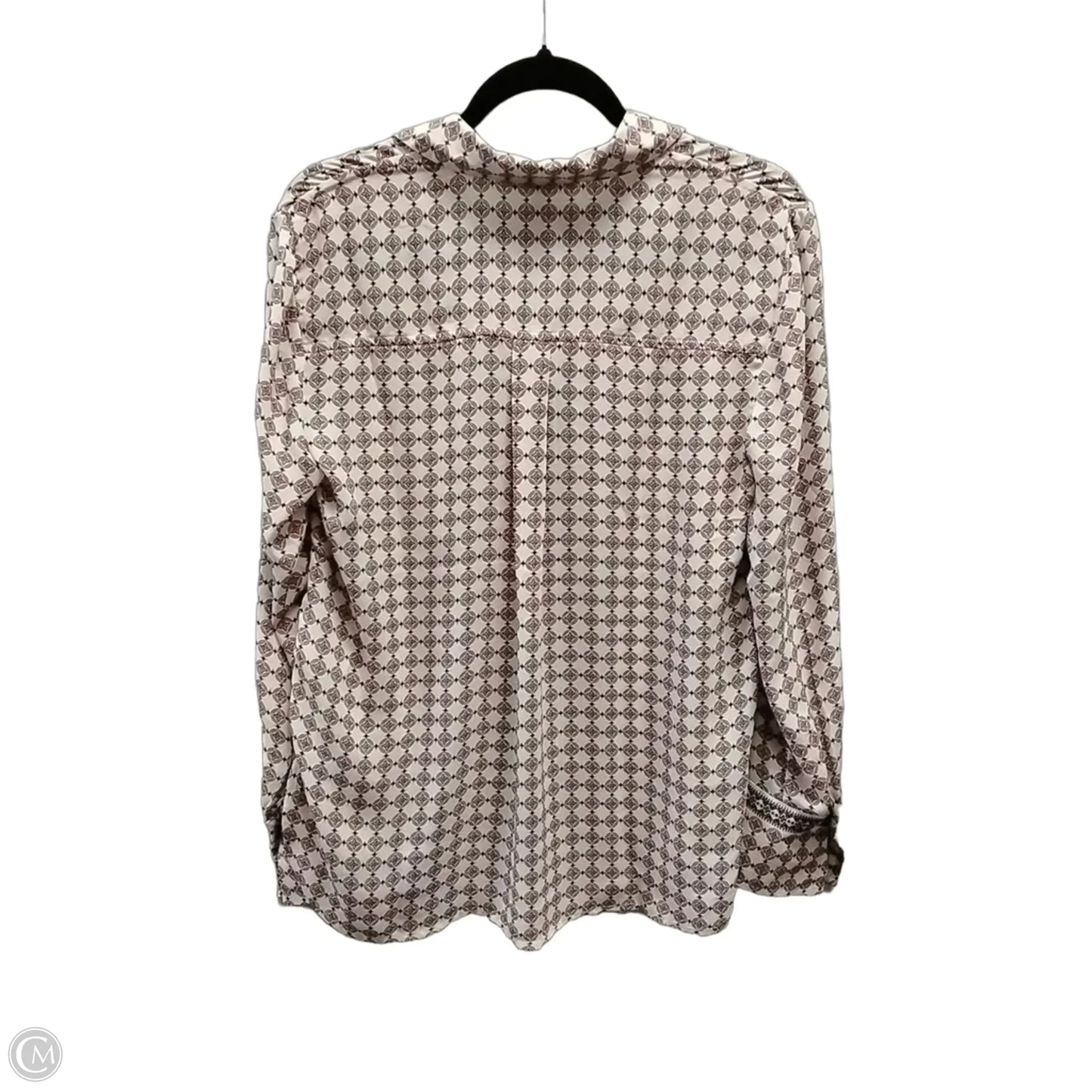 Blouse Long Sleeve By Max Studio In Geometric Pattern, Size: S