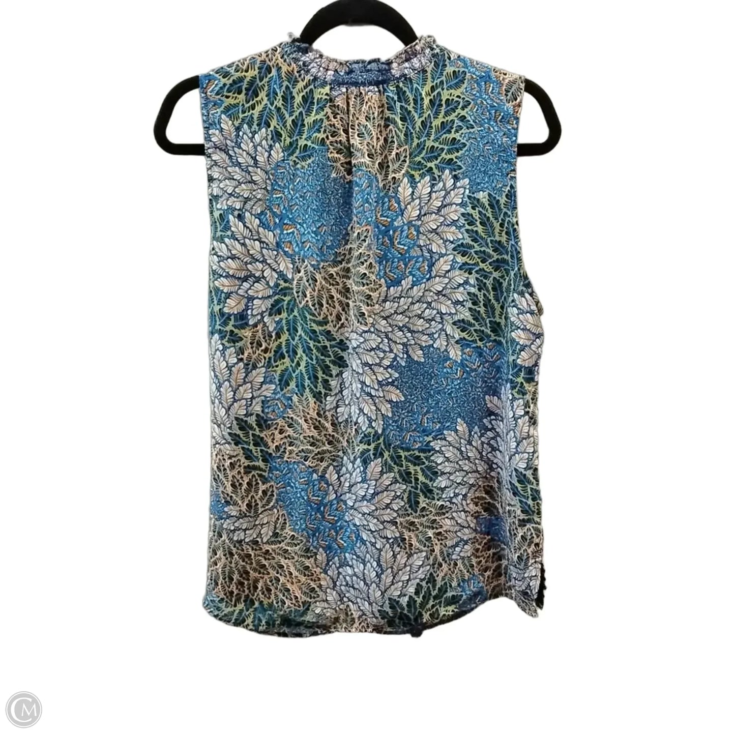 Blouse Long Sleeve By Daniel Rainn In Blue & Orange, Size: L