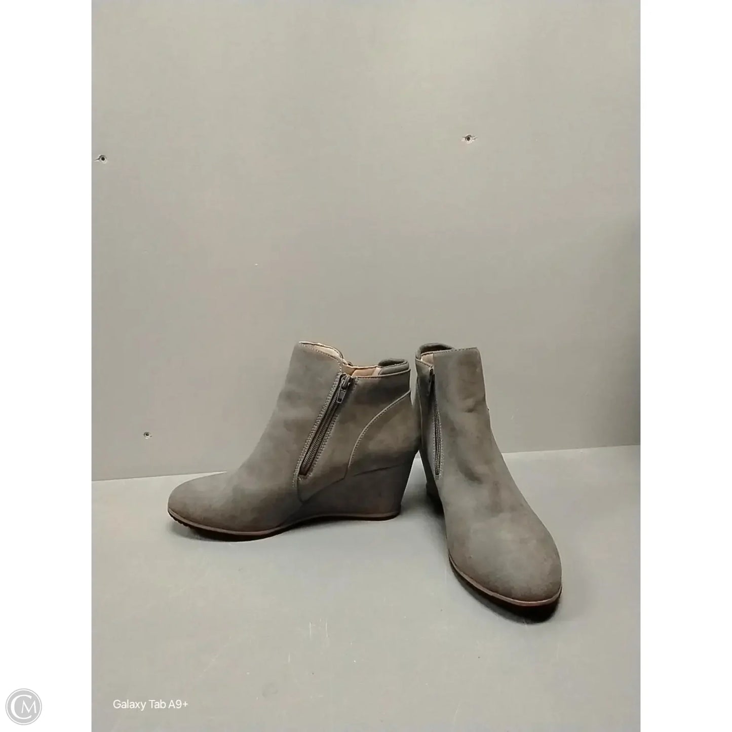 Boots Ankle Heels By Diba In Grey, Size: 8.5
