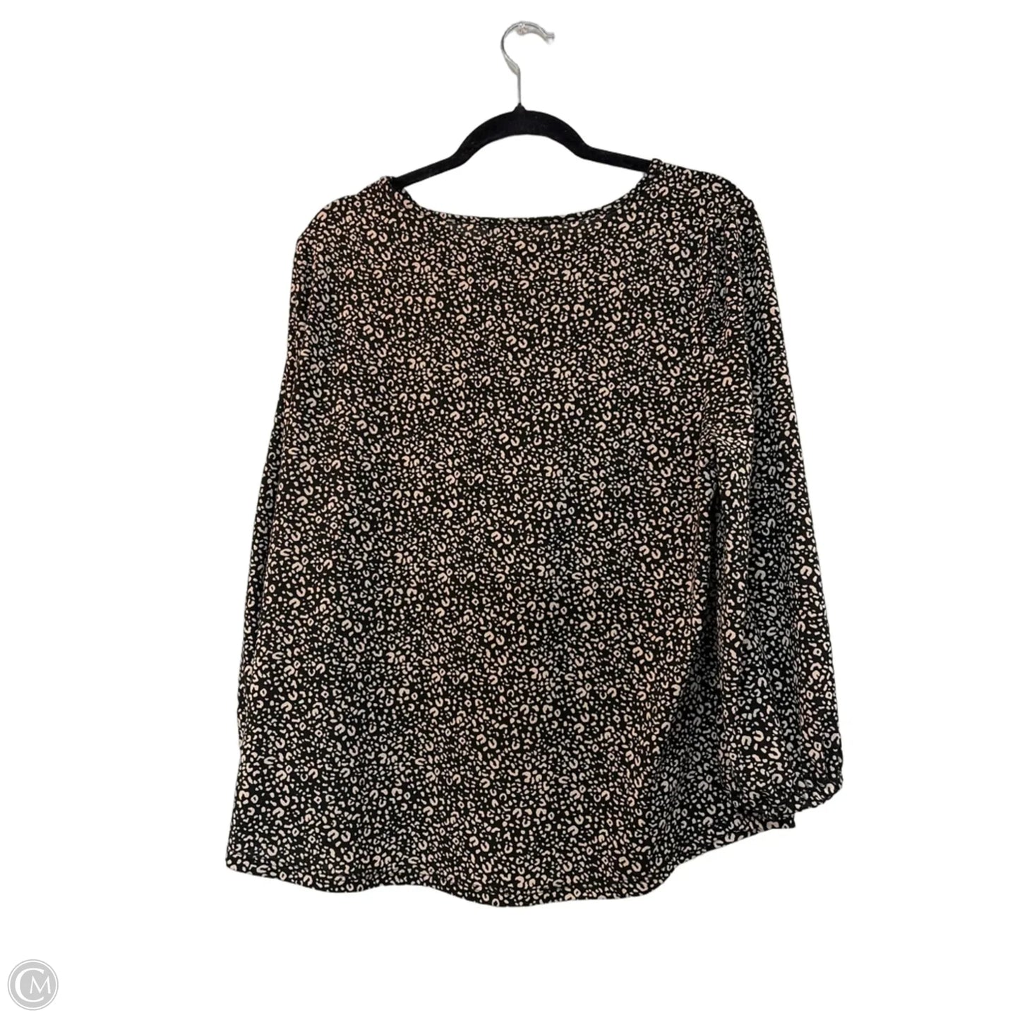 Blouse Long Sleeve By Adrianna Papell In Animal Print, Size: Xl