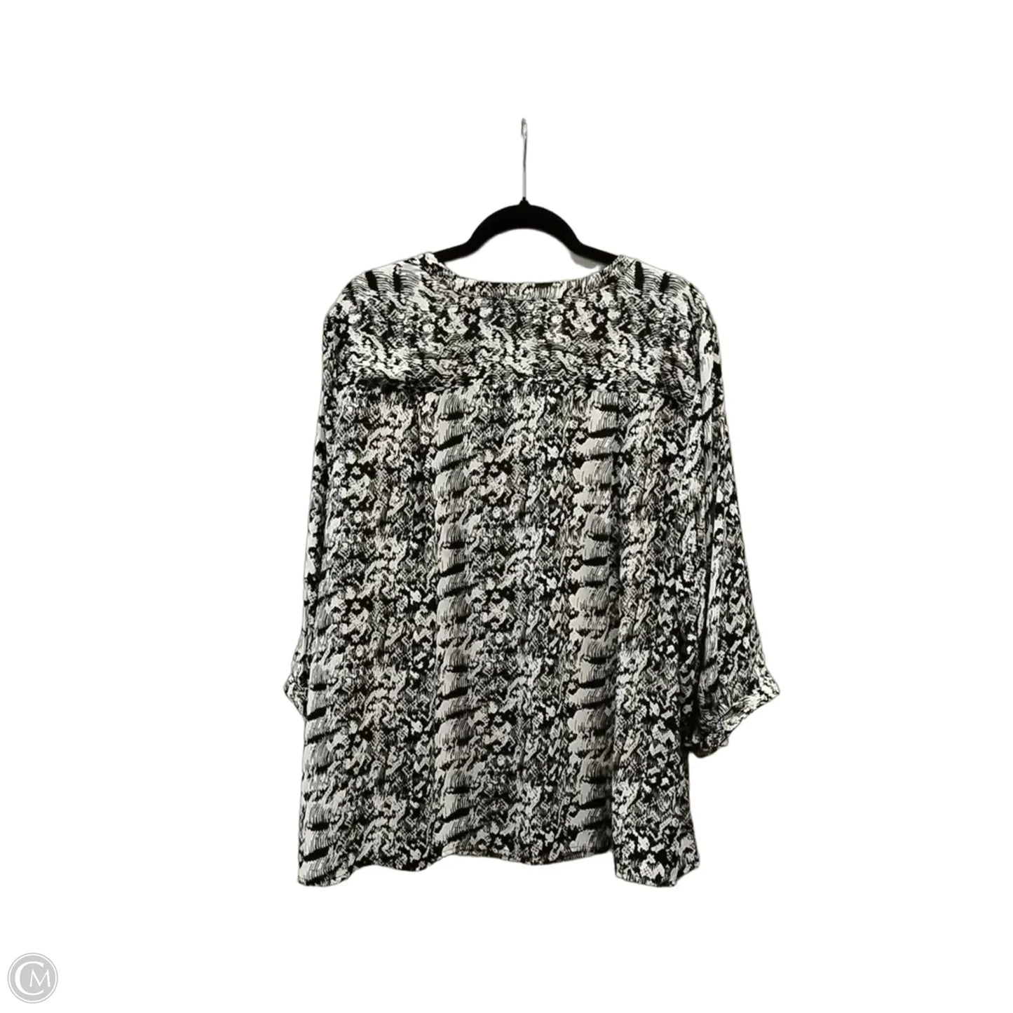 Blouse Long Sleeve By Dalia In Snakeskin Print, Size: 2x
