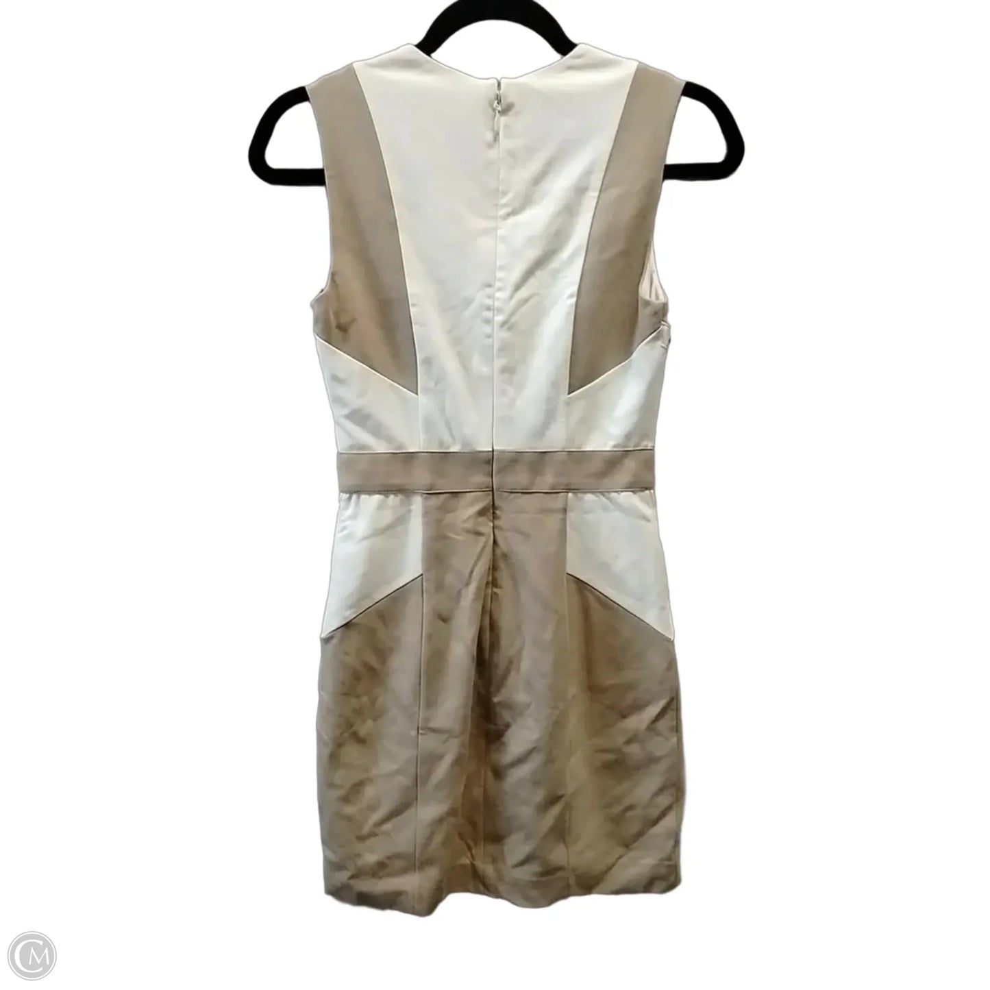 Dress Casual Midi By Bebe In Tan & White, Size: 0