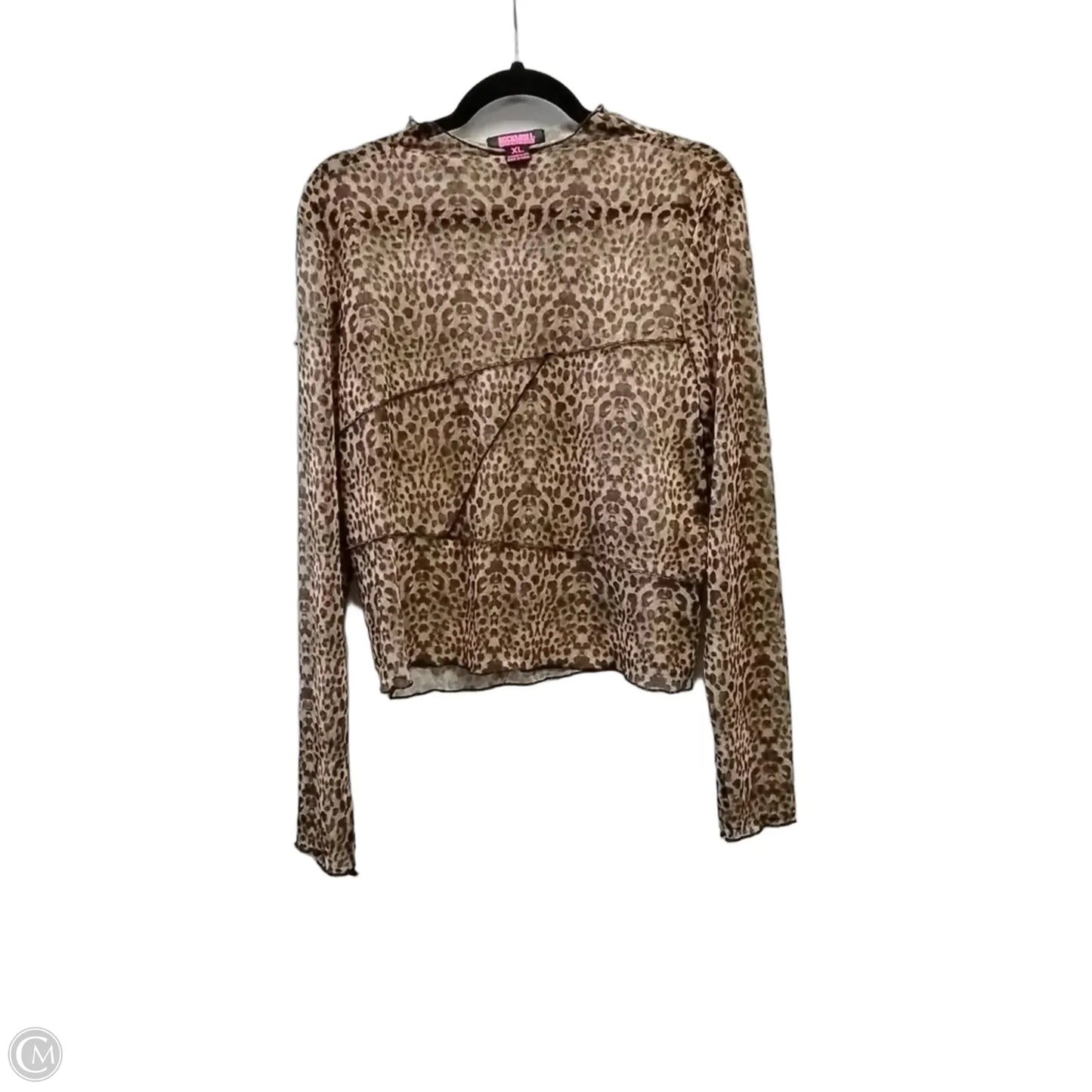 Top Long Sleeve By Rock & Roll In Animal Print, Size: Xl