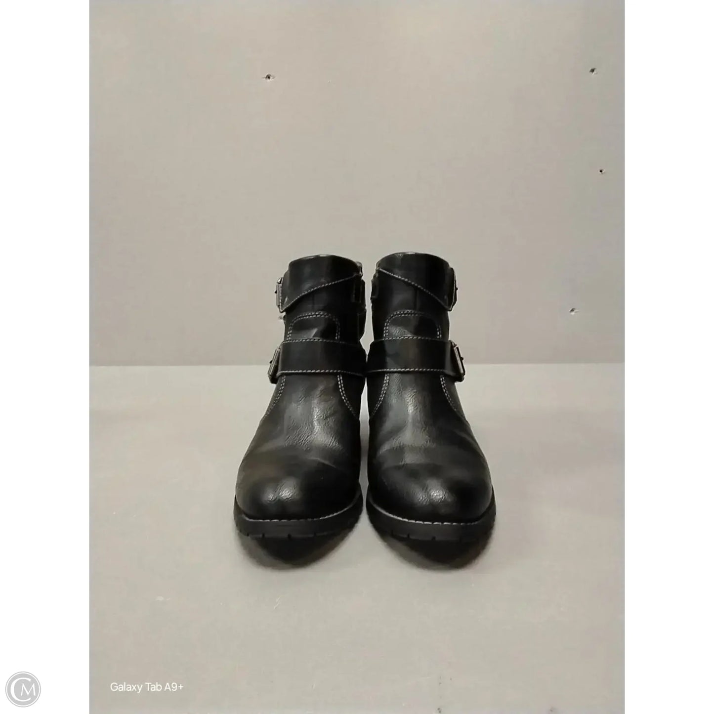 Boots Ankle Heels By Sofft In Black, Size: 9